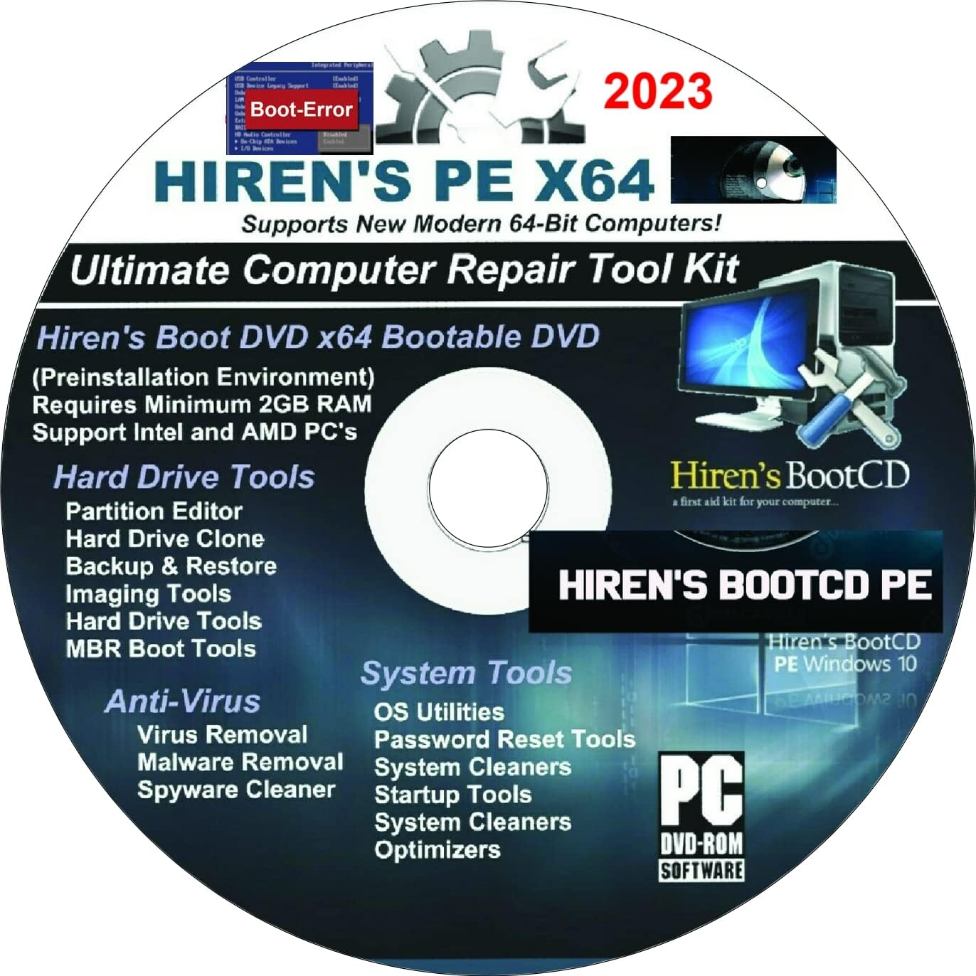 Hiren's Boot PE x64 bit 1 DVD Software Repair Tools [...]
