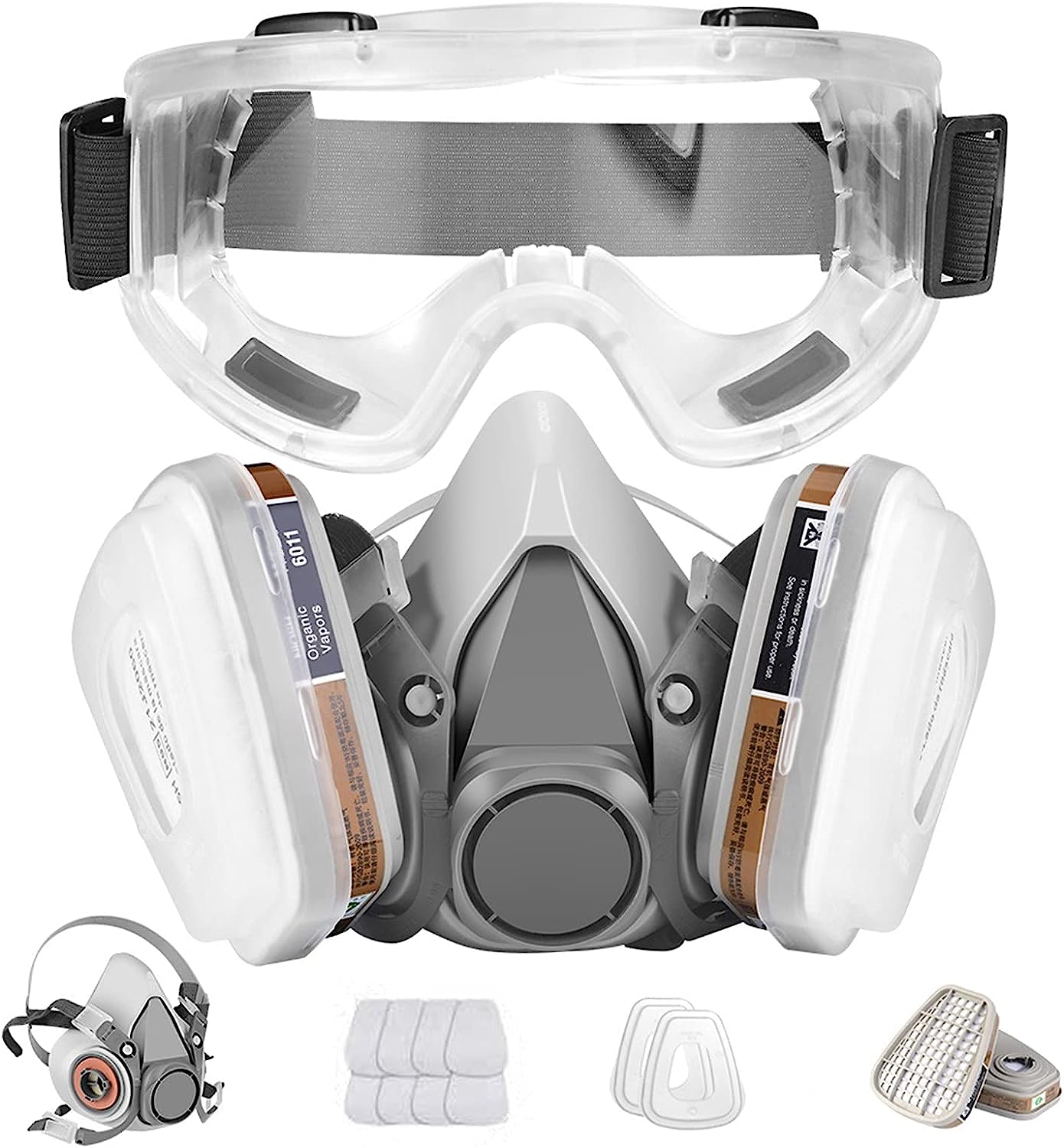 Respirator Mask,Half Facepiece Gas Mask with Safety [...]