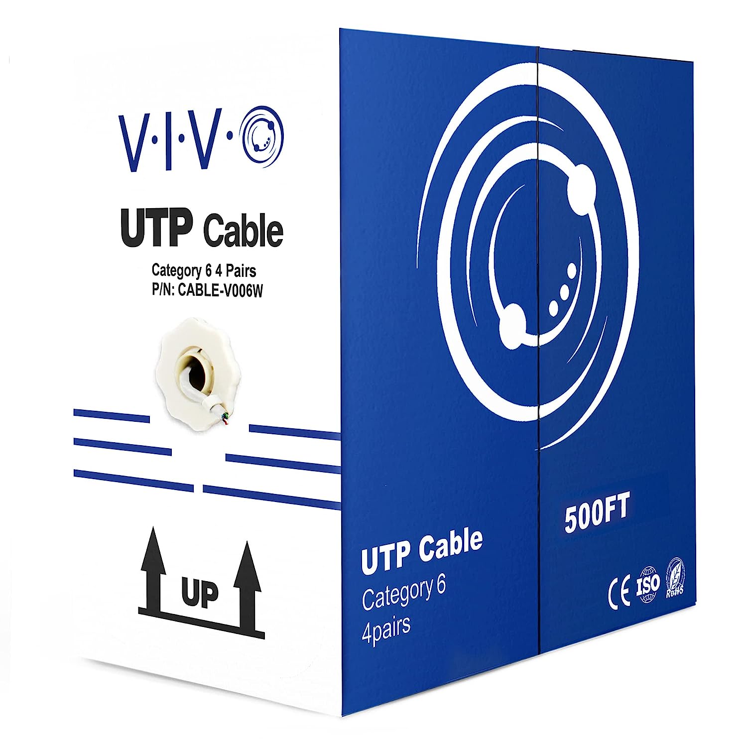 VIVO 500ft Bulk Cat6, CCA Ethernet Cable, 23 AWG, UTP [...]