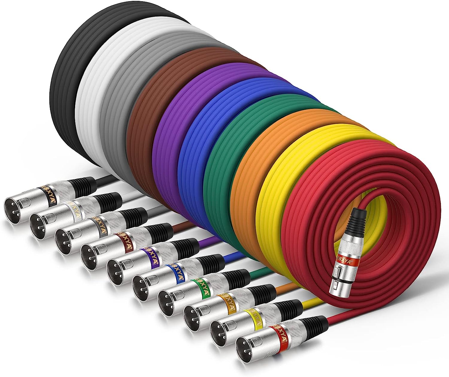 EBXYA XLR Cable 25 ft 10 Pack 3 Pins Balanced XLR [...]
