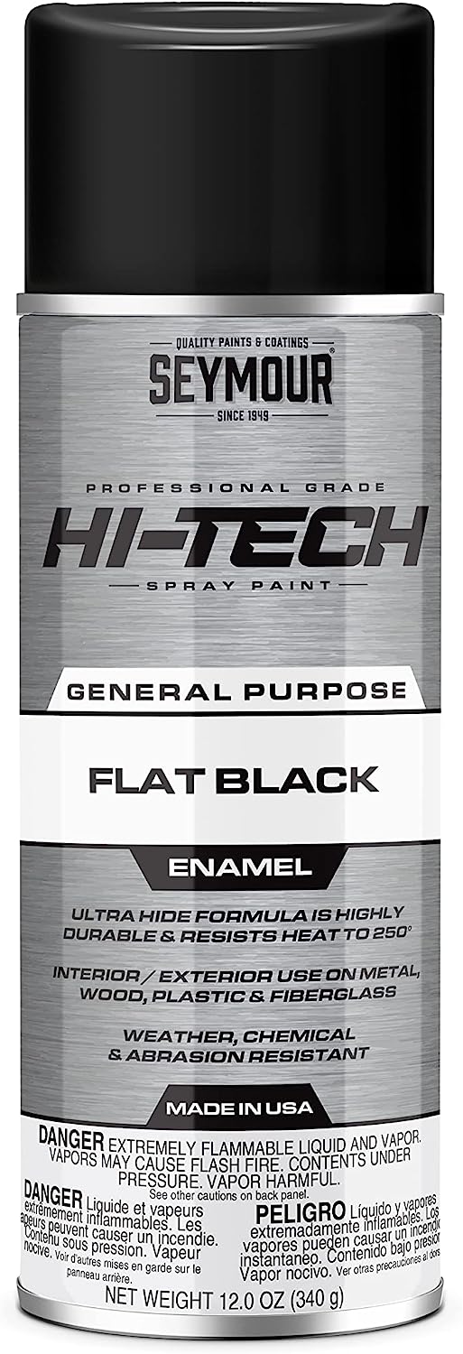 Seymour 16-133 Hi-Tech Enamels Spray Paint, Flat Black