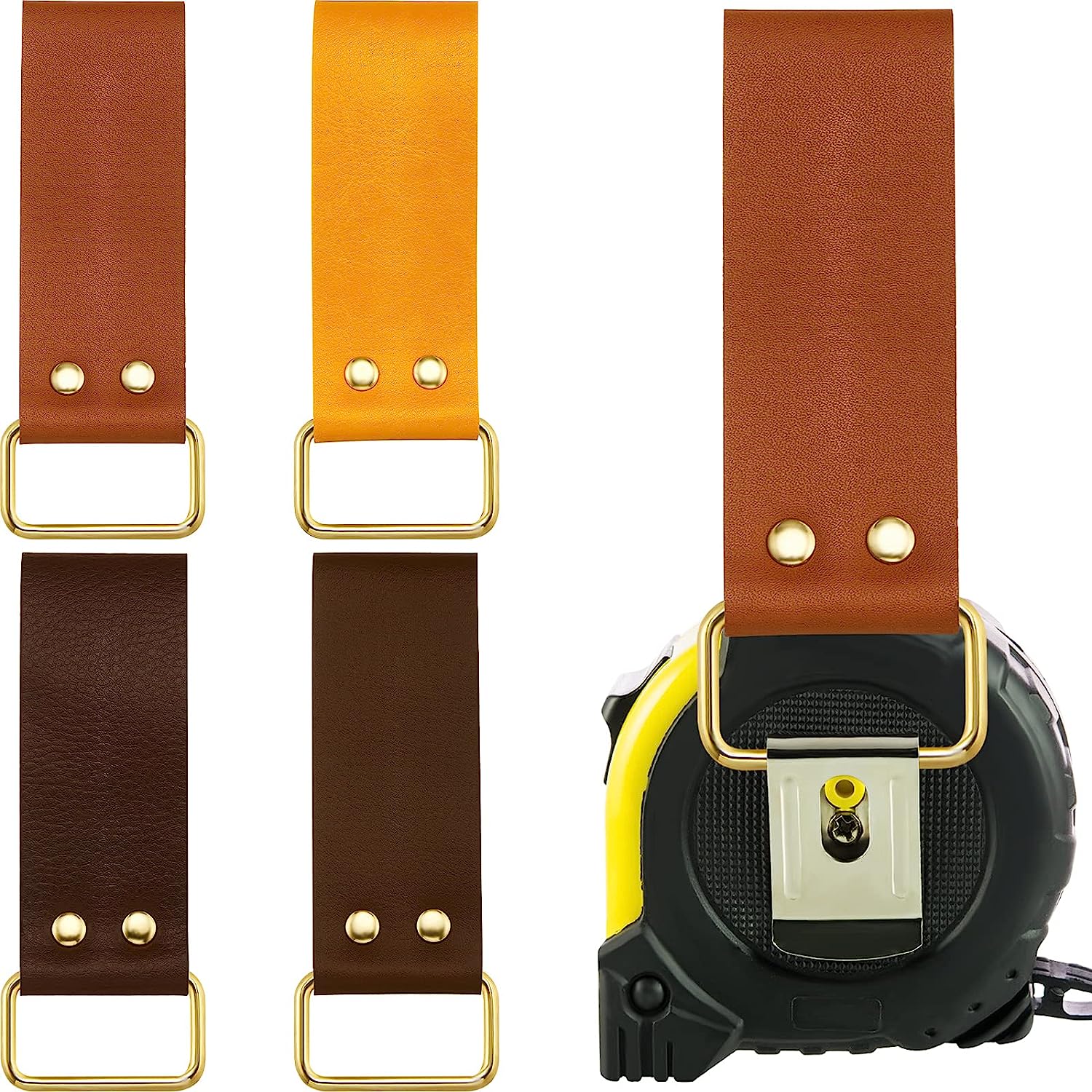 4 Pieces Leather Belt Clip Tape Measure Clip Measuring [...]