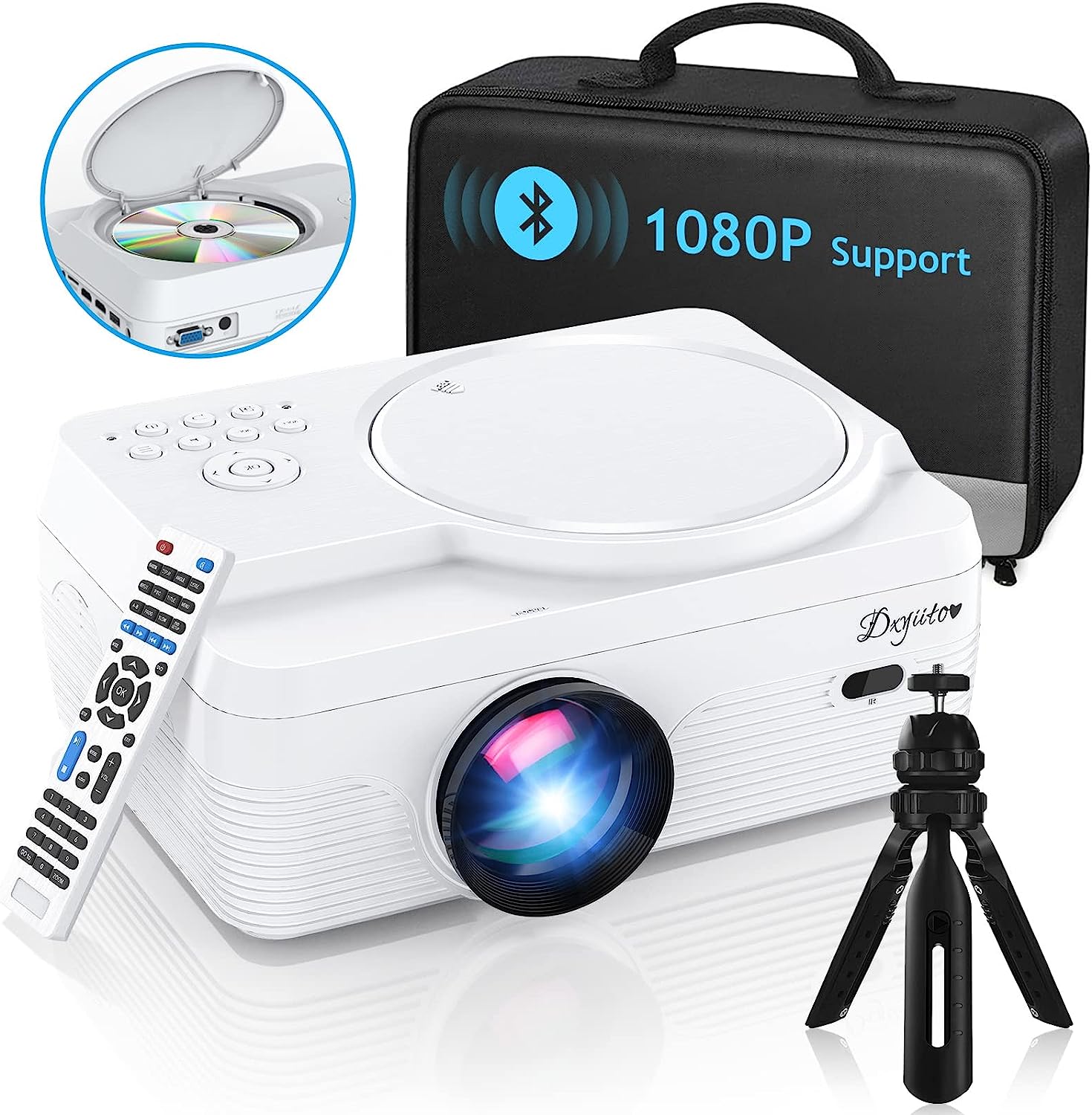 Full HD Bluetooth Projector Built in DVD Player, [...]