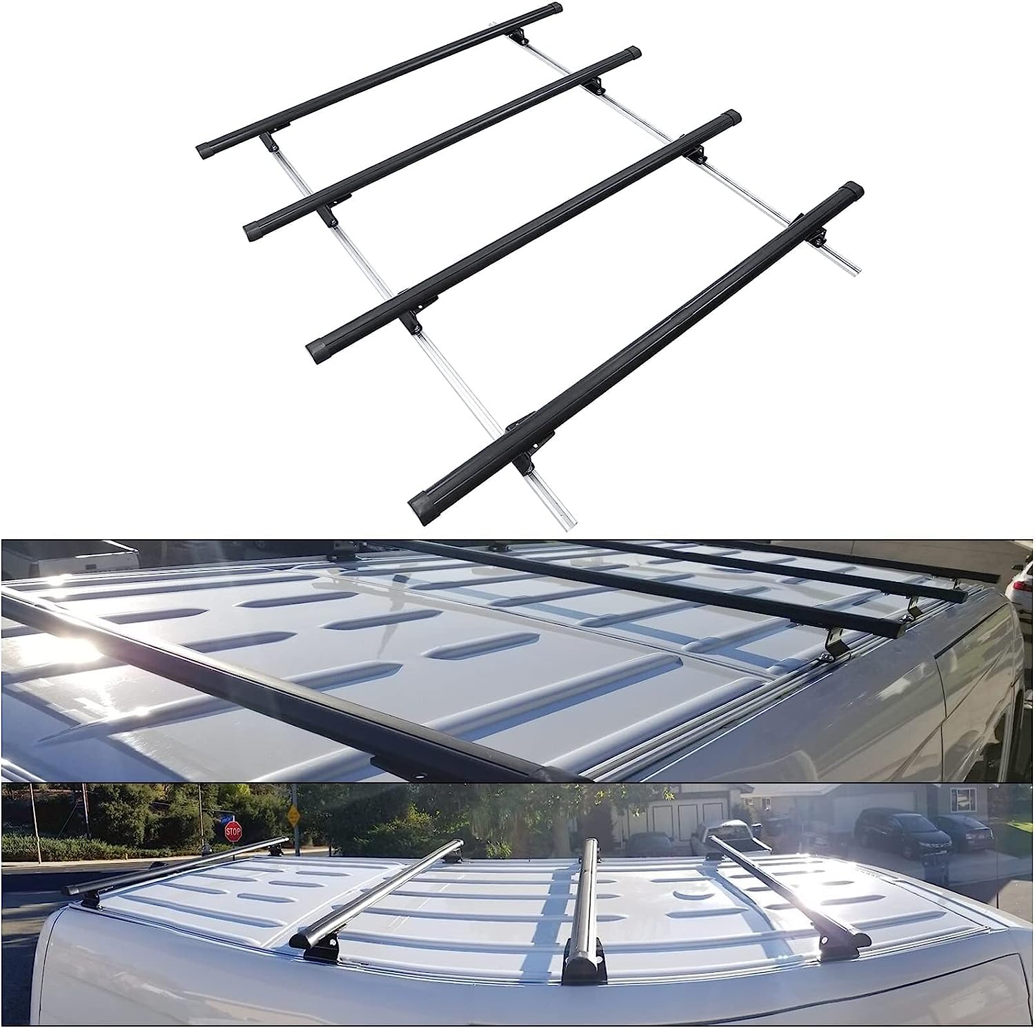 ECOTRIC Roof Rack 4 Bar Ladder W/Side Rails 144