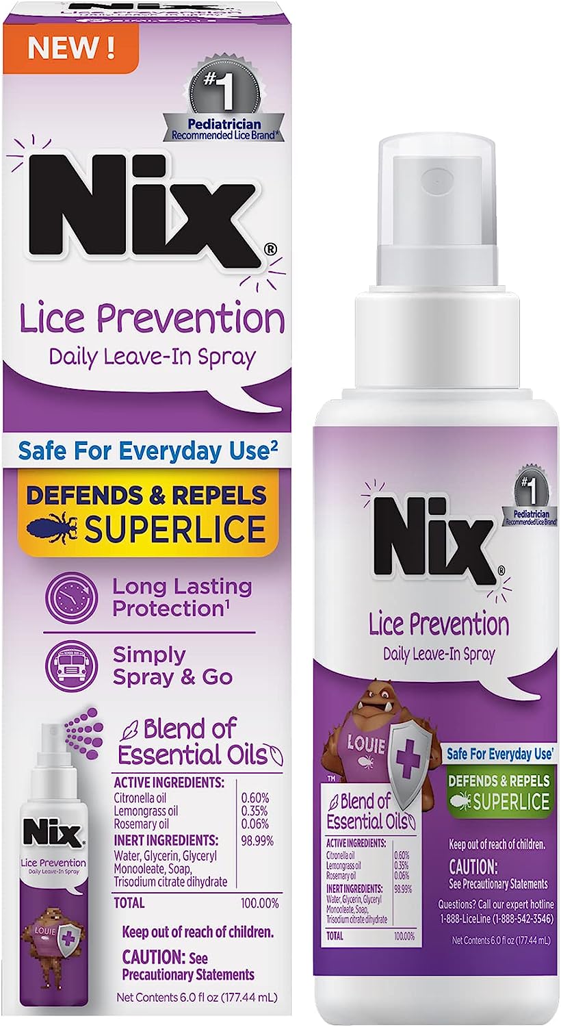 Nix Lice Prevention Spray for Kids, A Daily Leave-In [...]