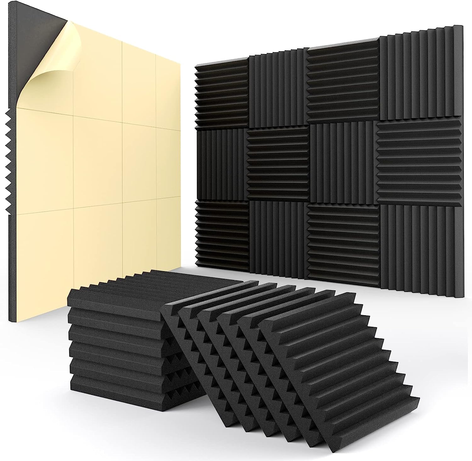 12 pack Acoustic Panels Self-Adhesive, 1