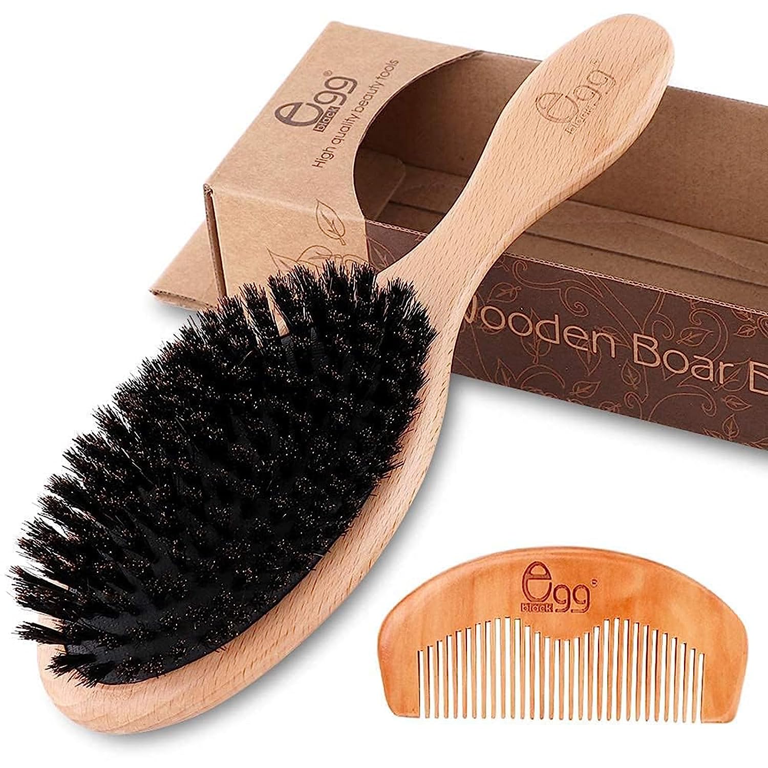 BLACK EGG Boar Bristle Hair Brush for Women Men Kid, [...]