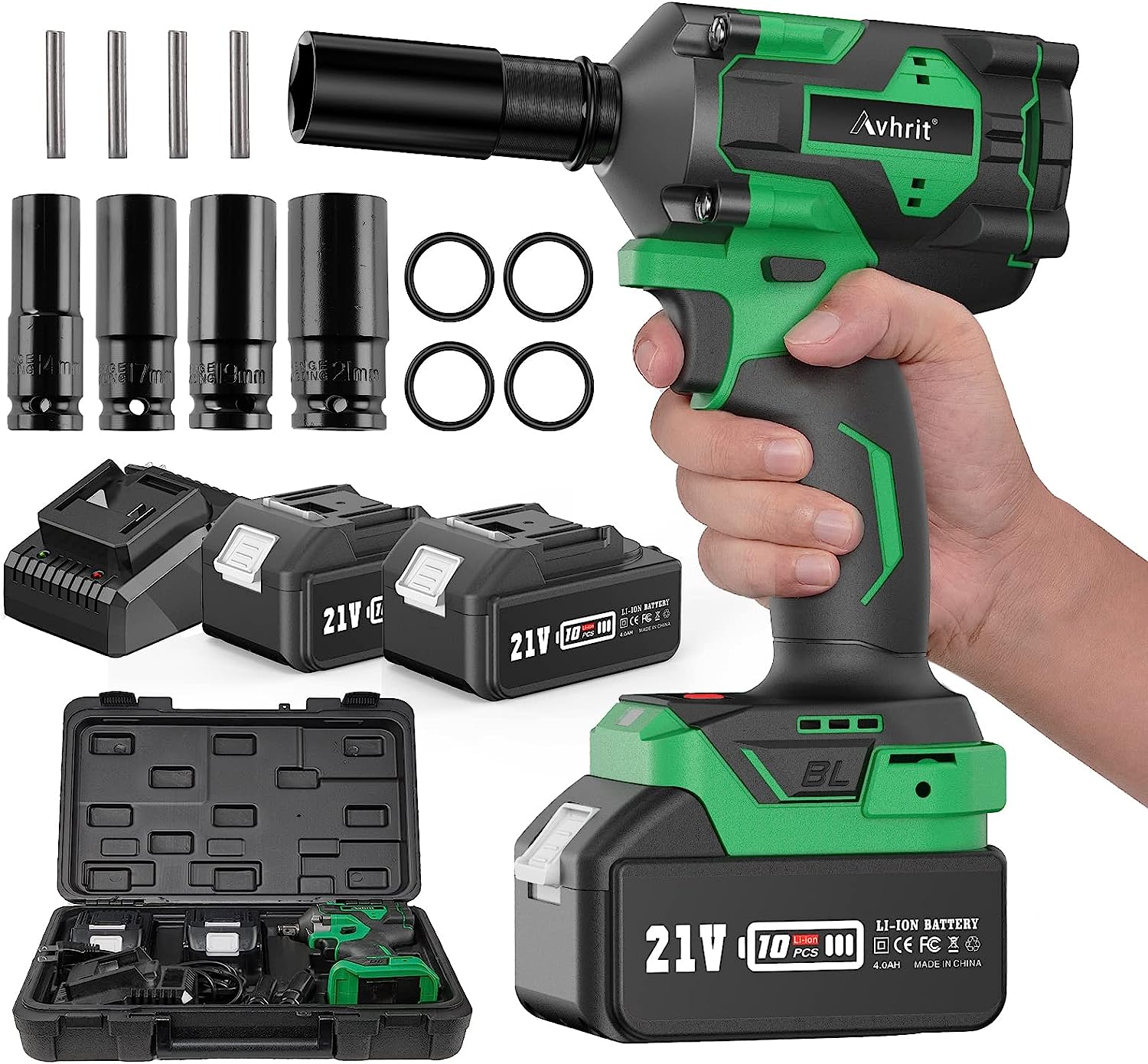 Avhrit Impact Wrench with 2x 4.0 Batteries, [...]