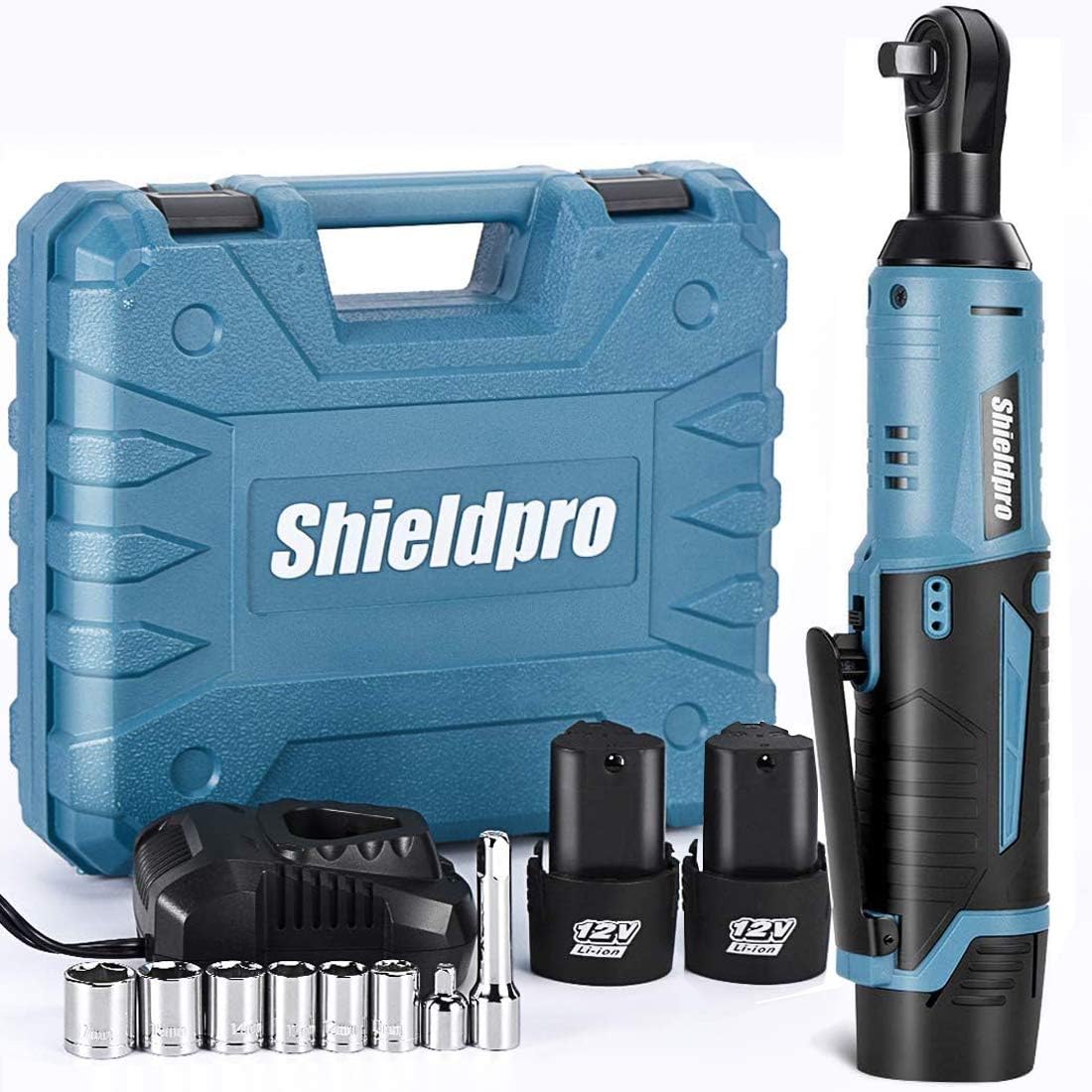 SHIELDPRO Cordless Electric Ratchet Wrench Kit,40Ft-lb [...]