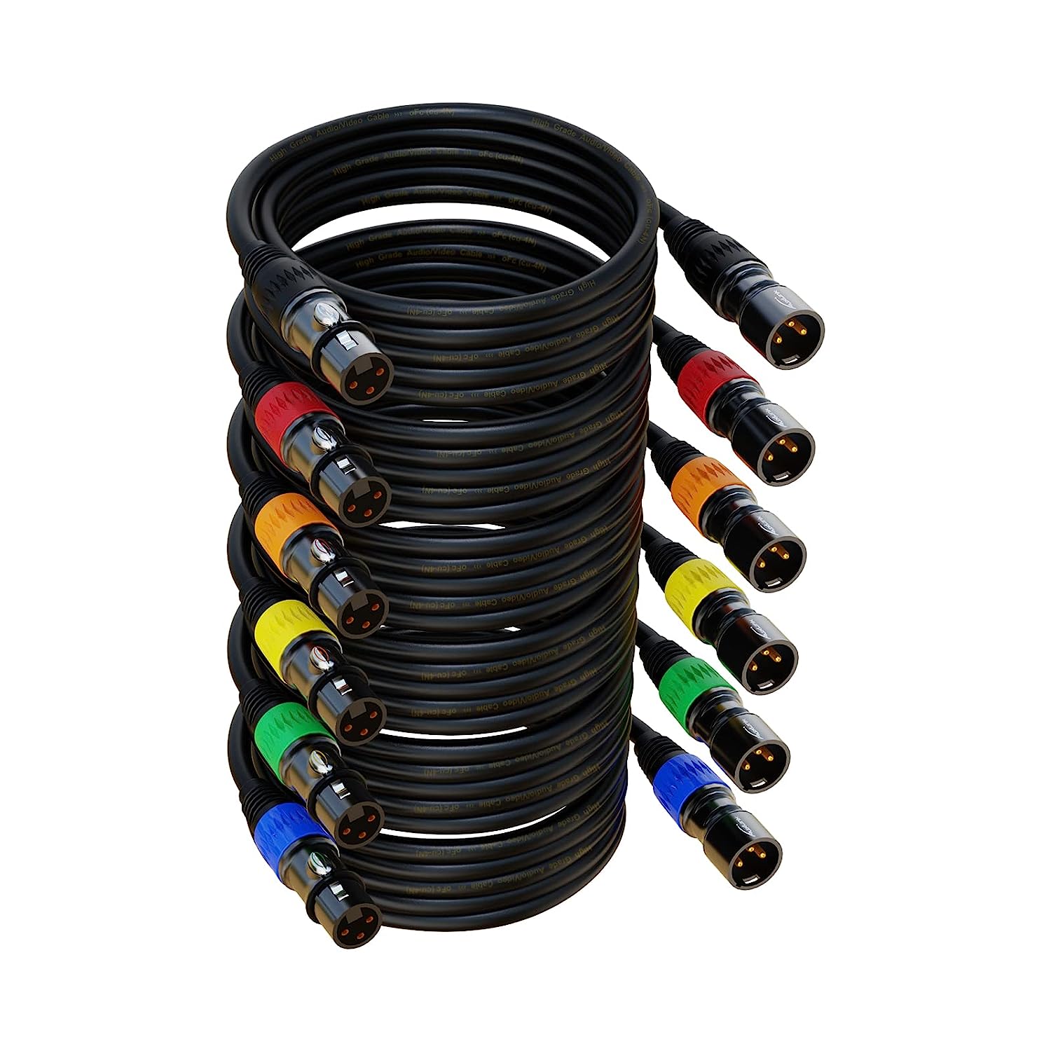 AuxLink XLR Cables, XLR Microphone Cable 25 ft 6 Pack, [...]