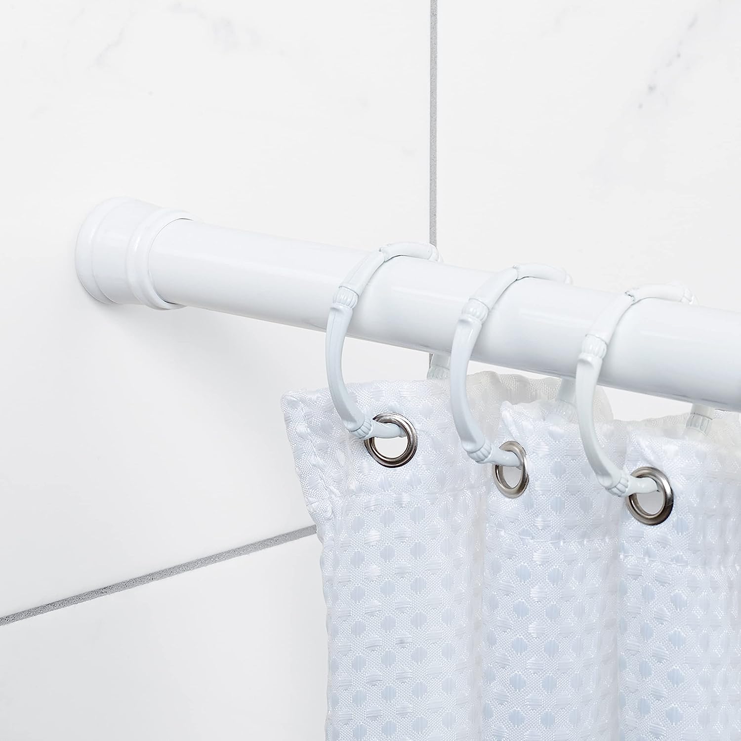 Zenna Home Curtain Adjustable Tension Shower Rod, 44