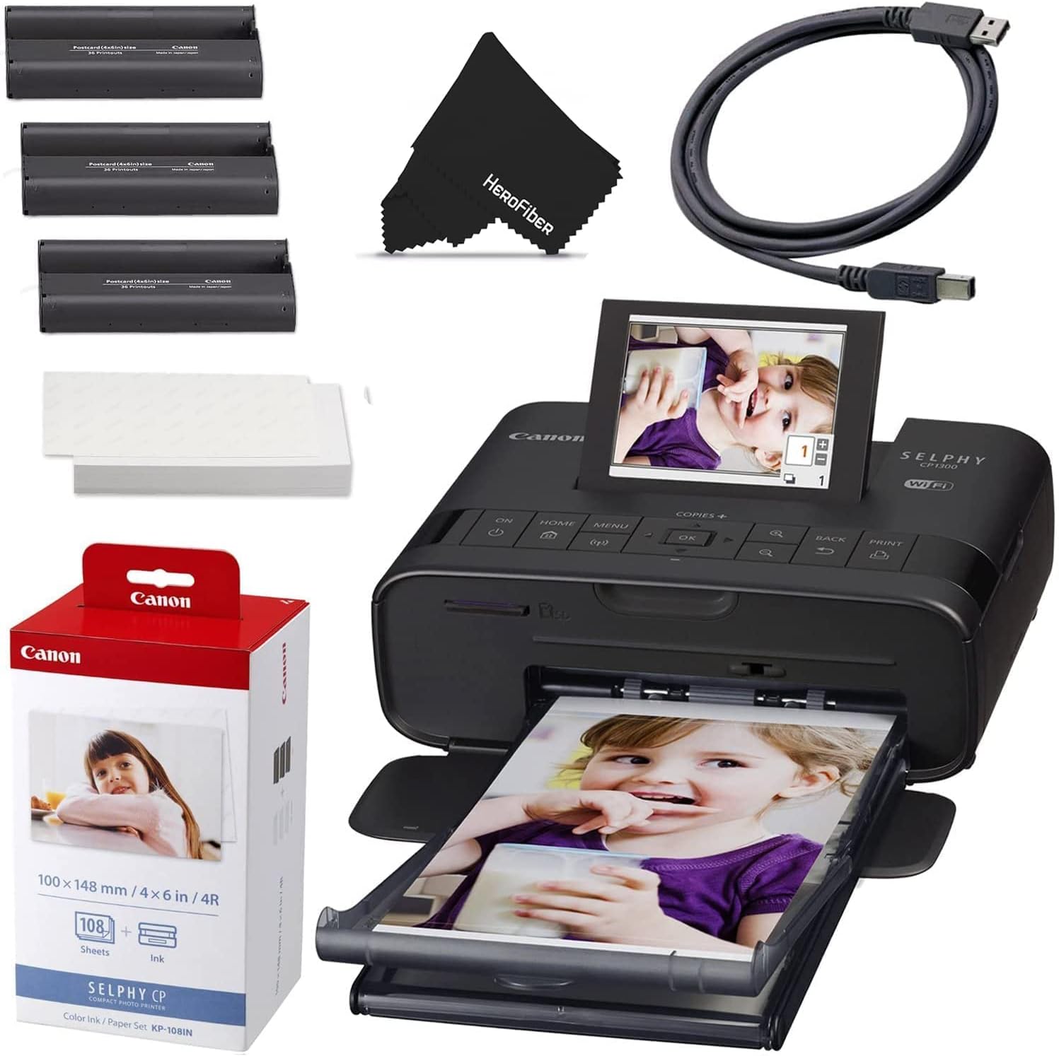 Canon SELPHY CP1300 Wireless Portable Photo Printer [...]