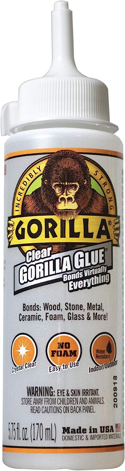 Gorilla Clear Glue, 5.75 Ounce Bottle, Clear