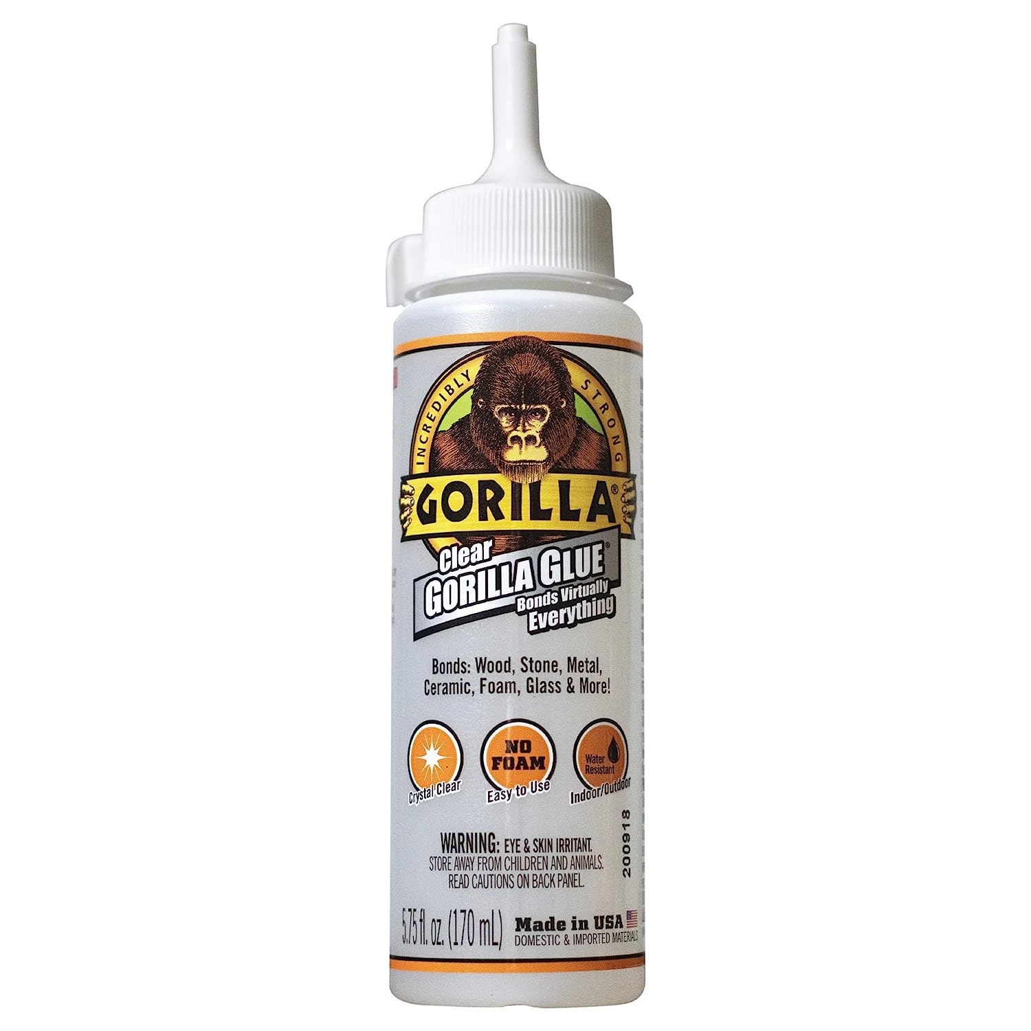 Gorilla Clear Glue, 5.75 Ounce Bottle, Clear