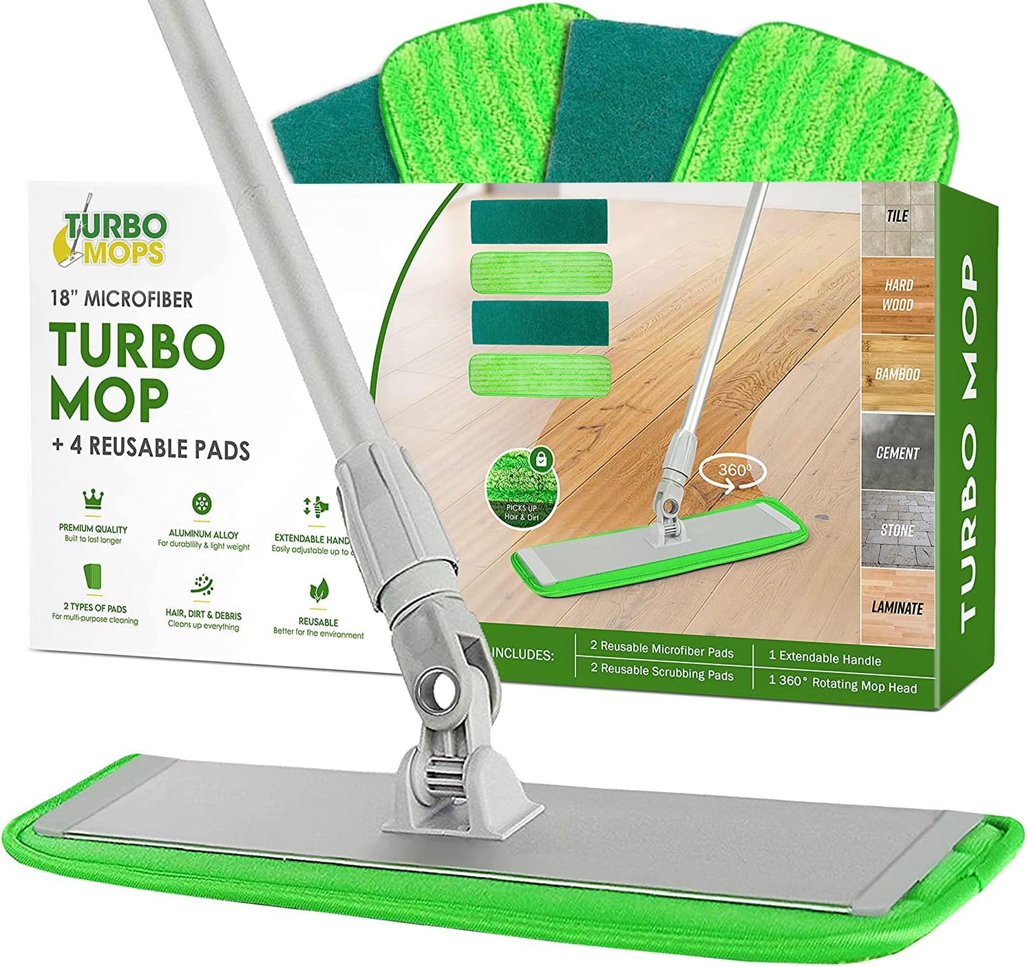 Turbo Microfiber Mop Floor Cleaning System - 18-inch [...]