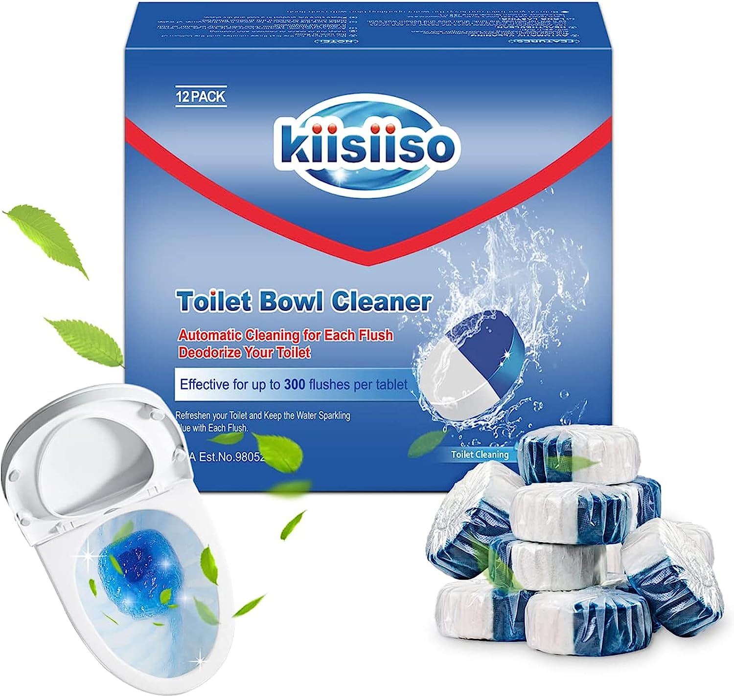 KIISSIISO Toilet Bowl Cleaner Tablets, 12 PACK [...]