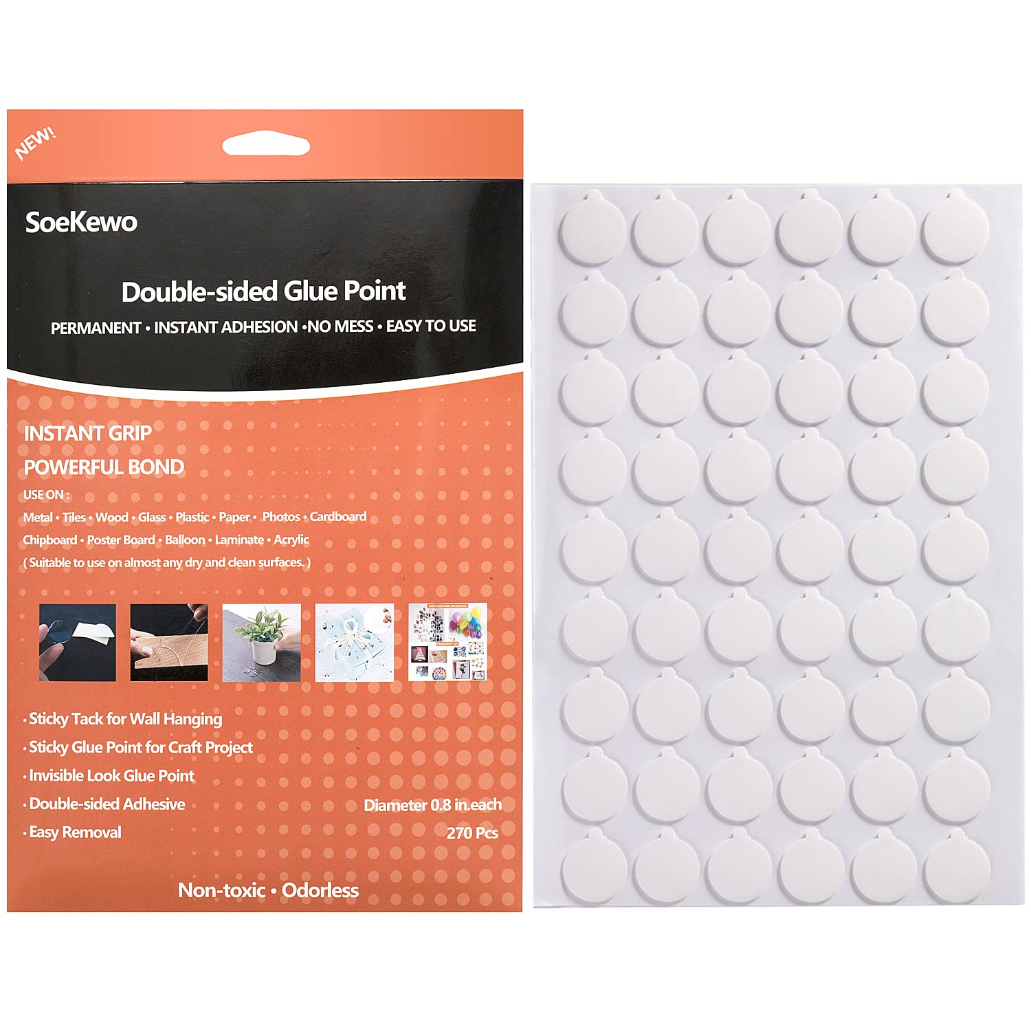 SoeKewo Double Sided Adhesive Dots Clear Tape Stickers [...]