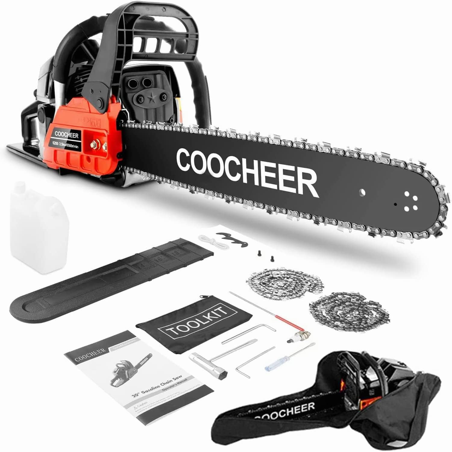 COOCHEER Chainsaw 62CC 3.5HP Gas Chainsaw 20 inch [...]