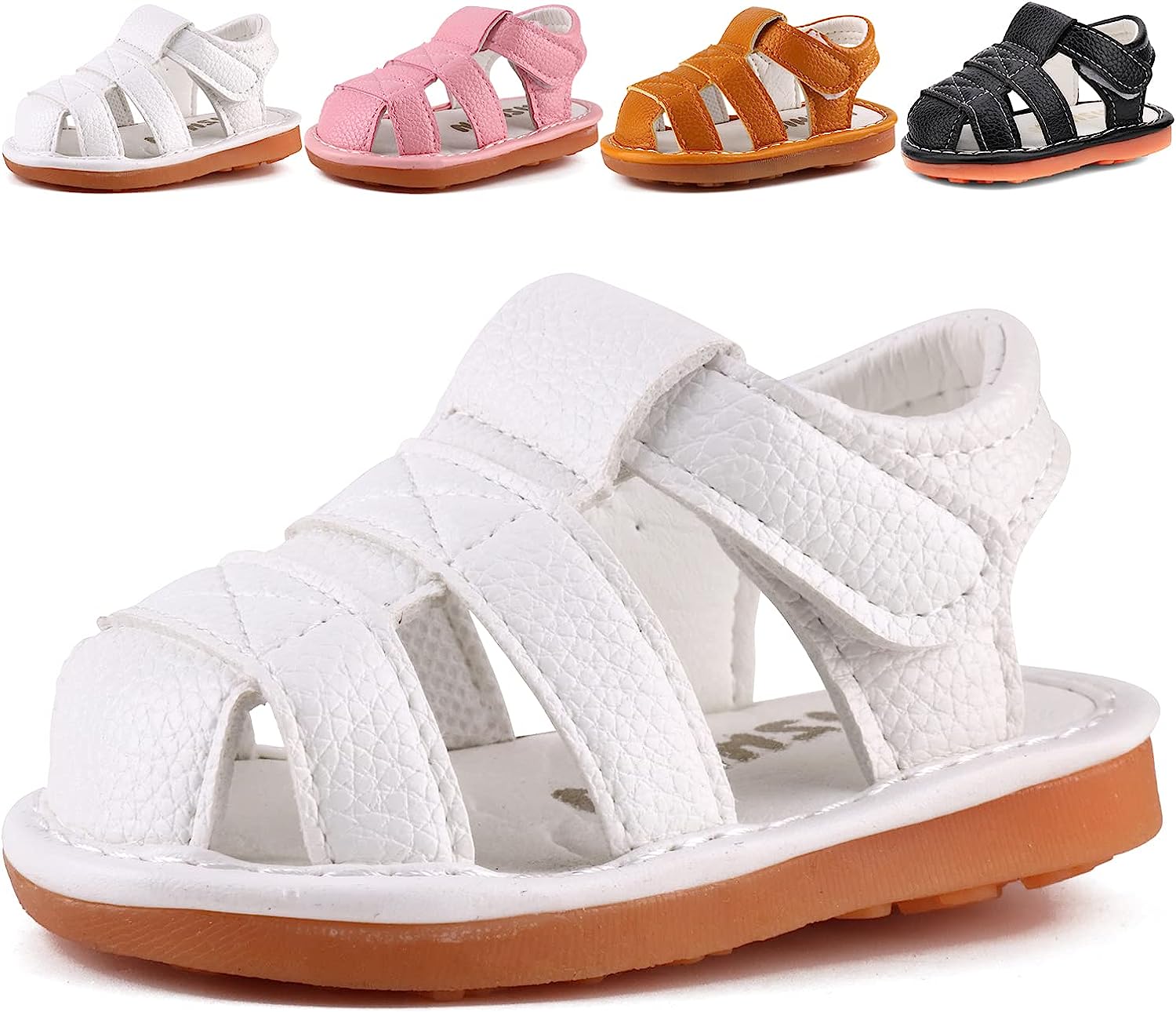 CINDEAR Boys Girls Summer Squeaky Sandals Closed-Toe [...]