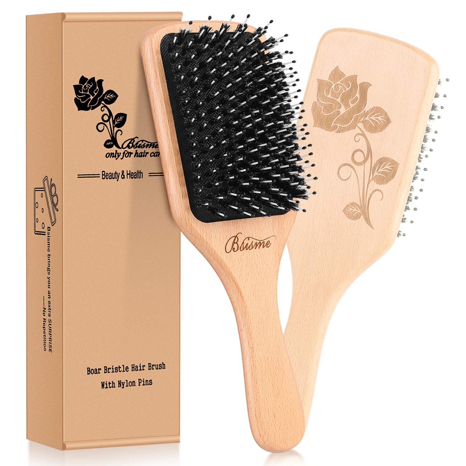 Bsisme Hair Brush-Boar Bristle Hairbrush with [...]