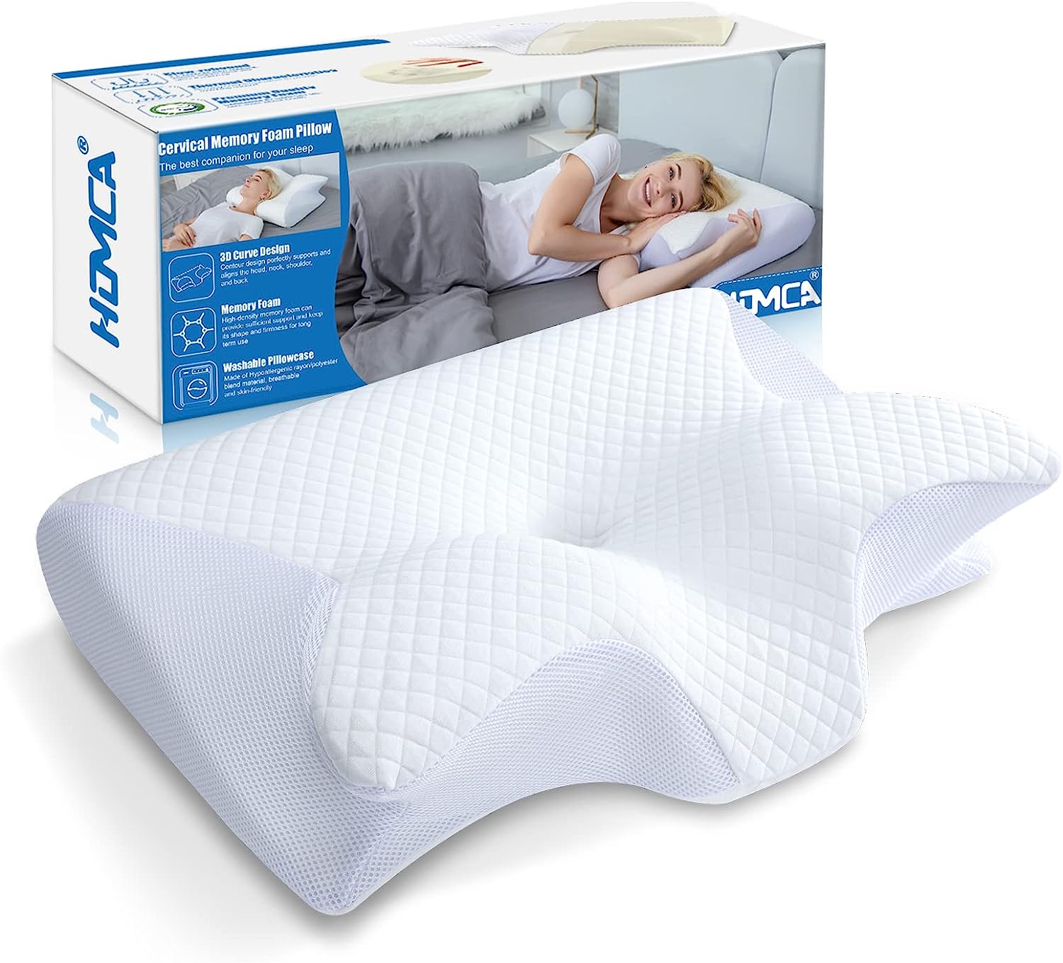HOMCA Memory Foam Cervical Pillow, 2 in 1 Ergonomic [...]