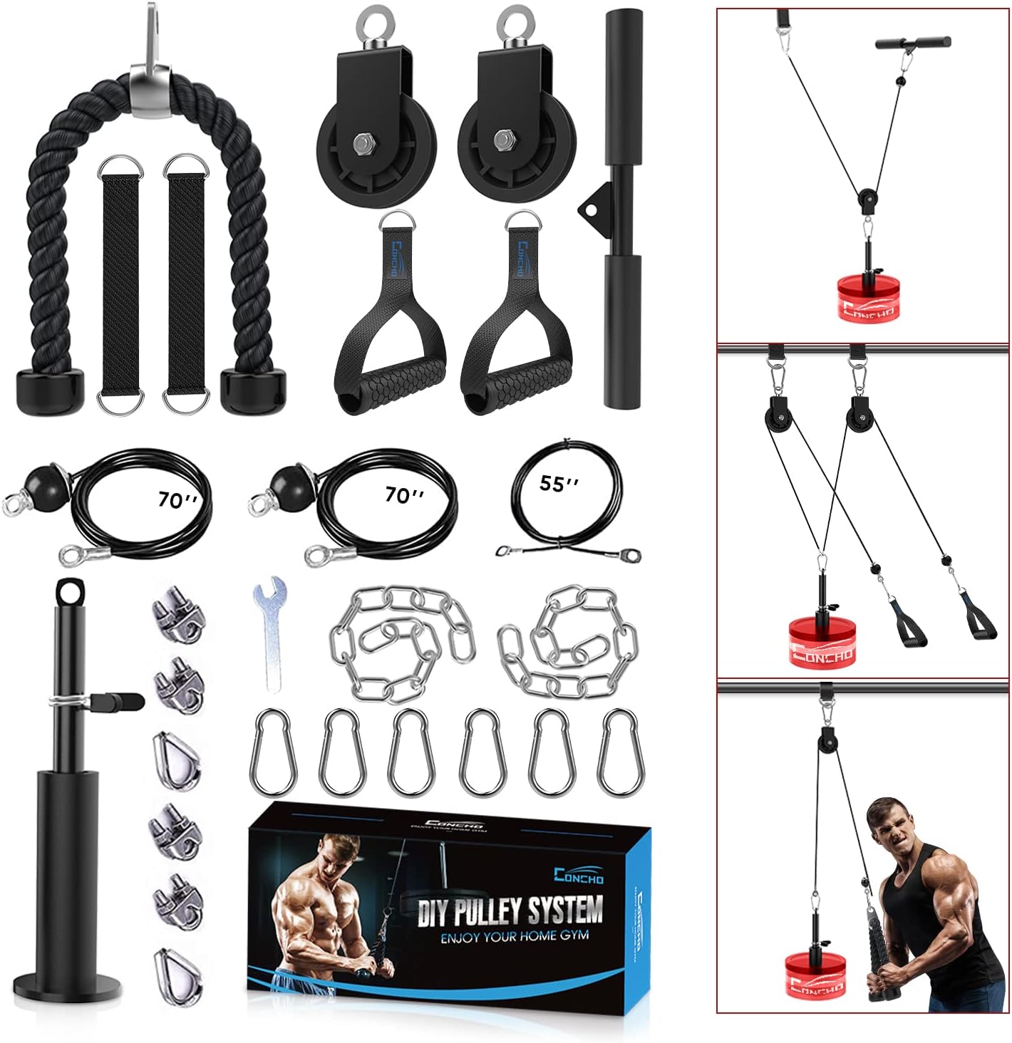 Concho Cable Pulley System Gym, Upgraded Weight Pulley [...]