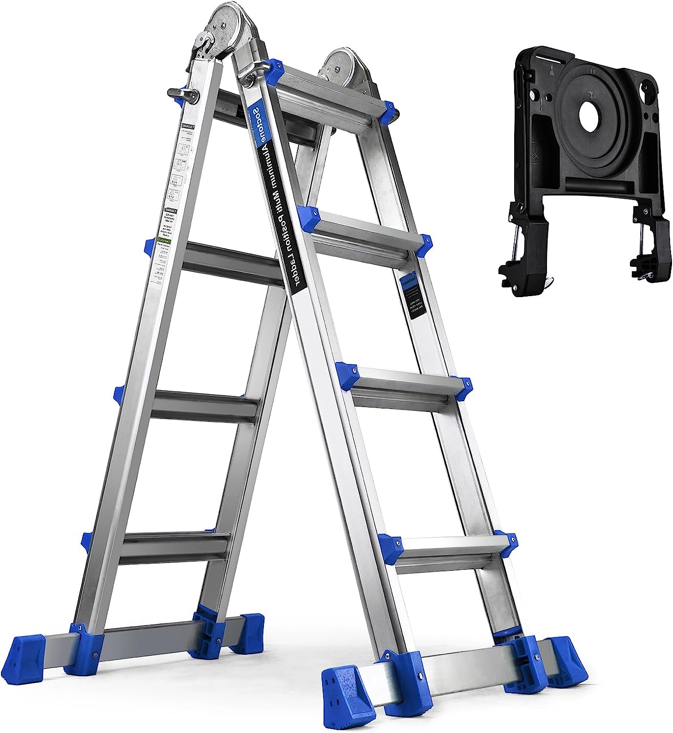 HBTower Ladder, A Frame 4 Step Extension Ladder, 17 Ft [...]