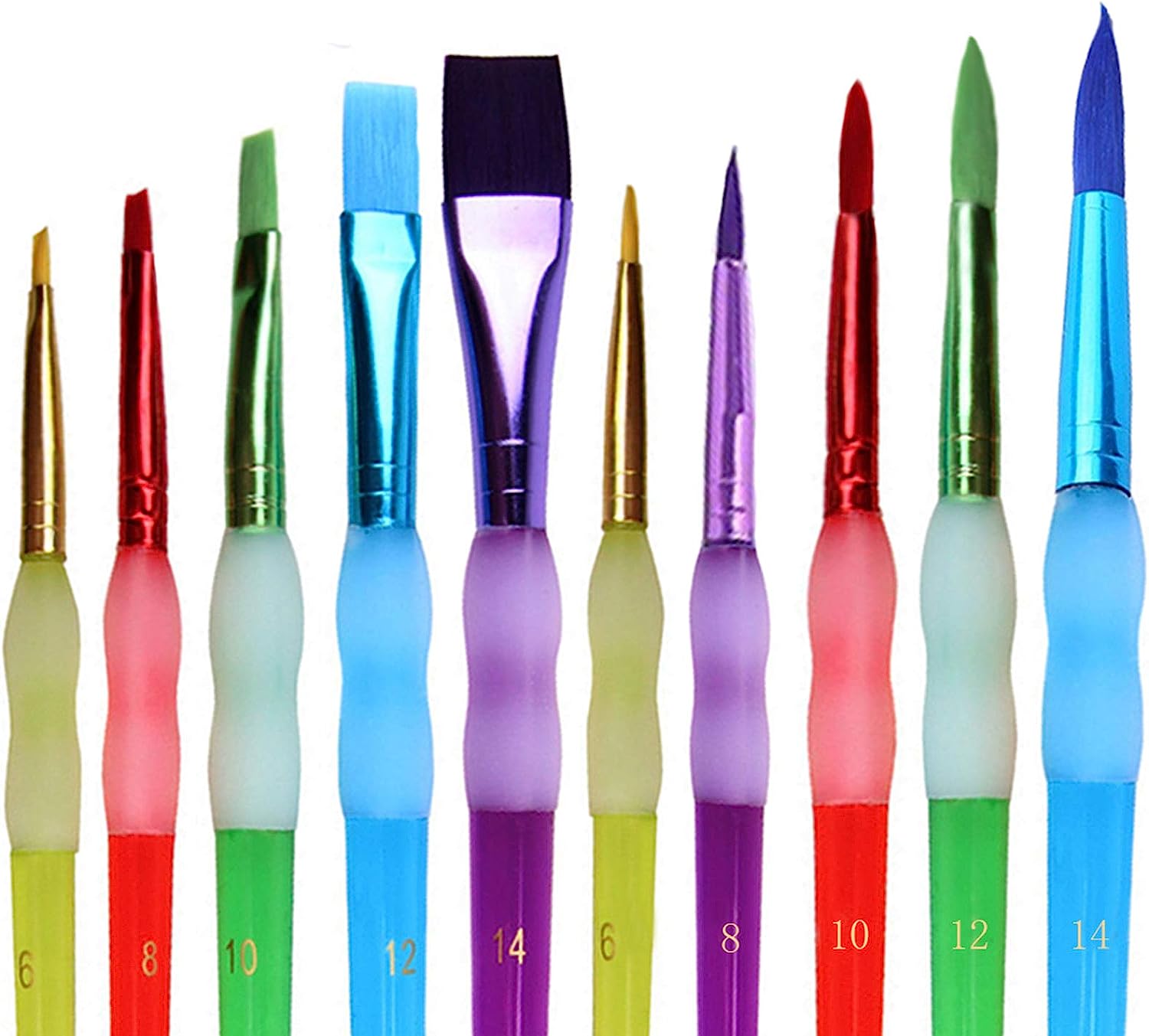 Kids' Art Paintbrushes ,10 Pcs Chubby Pointed Round [...]