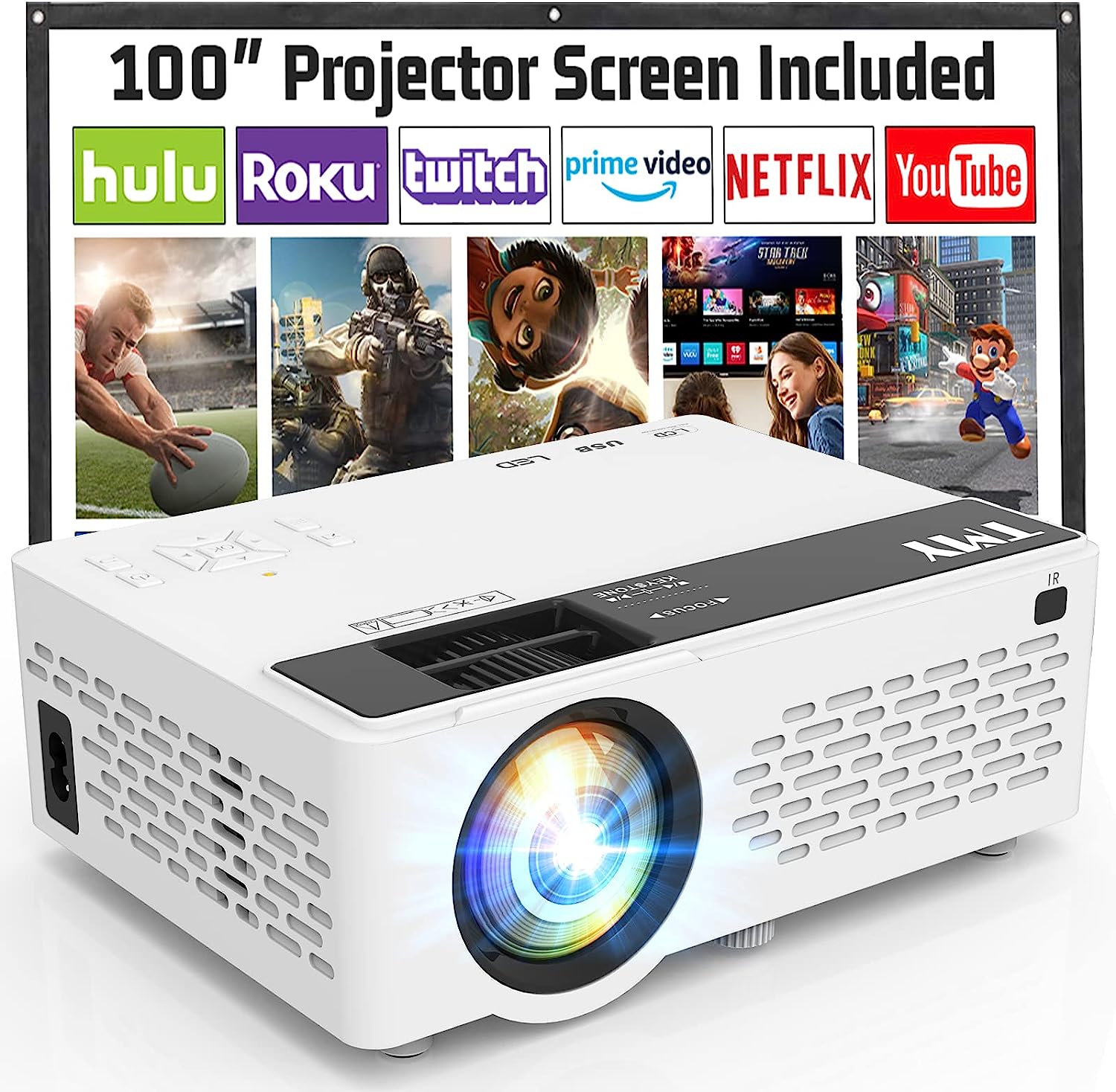 TMY Projector, Upgraded 9500 Lumens with 100