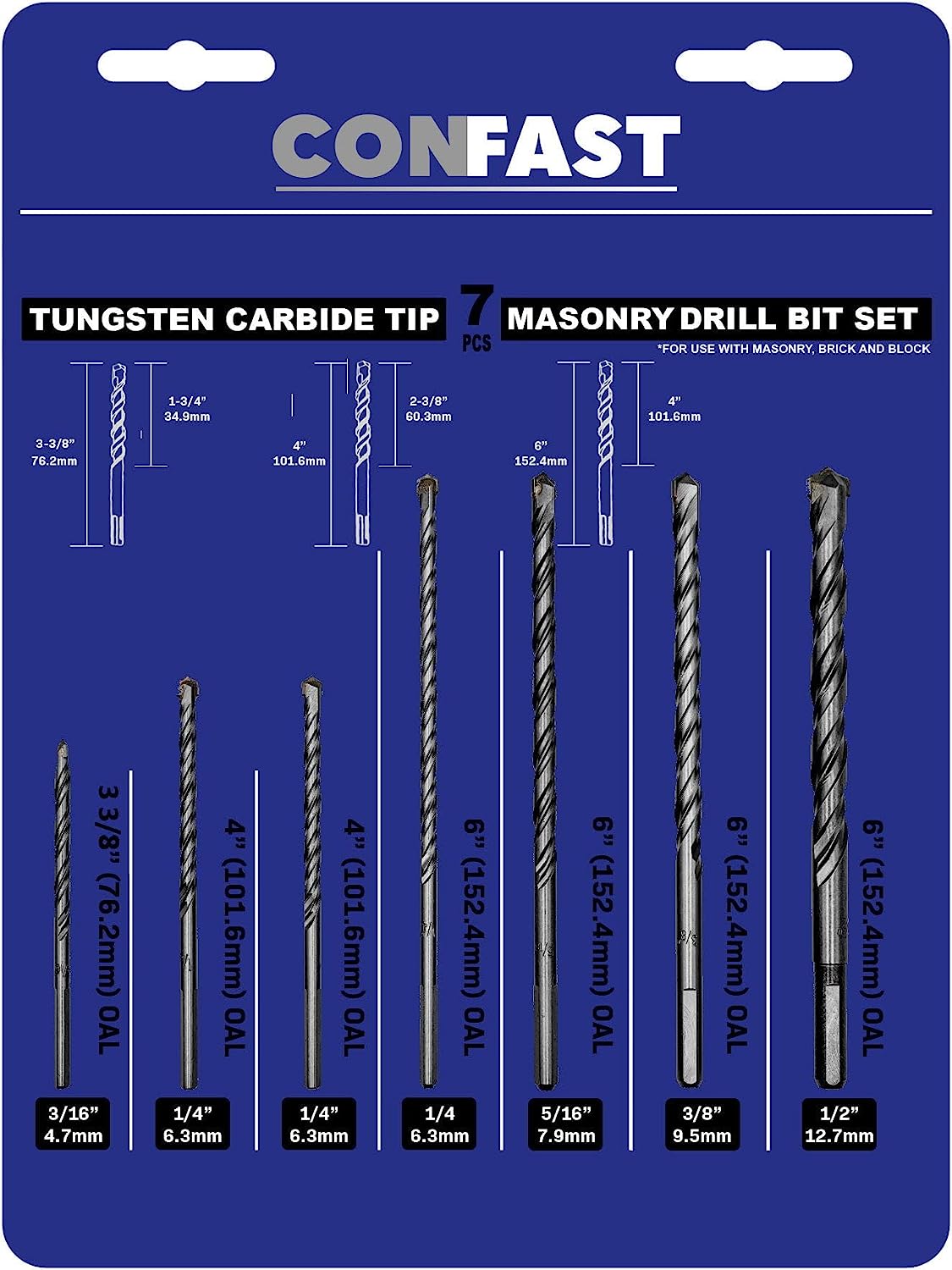 CONFAST Masonry Drill Bit 7 Piece Set, for use with [...]