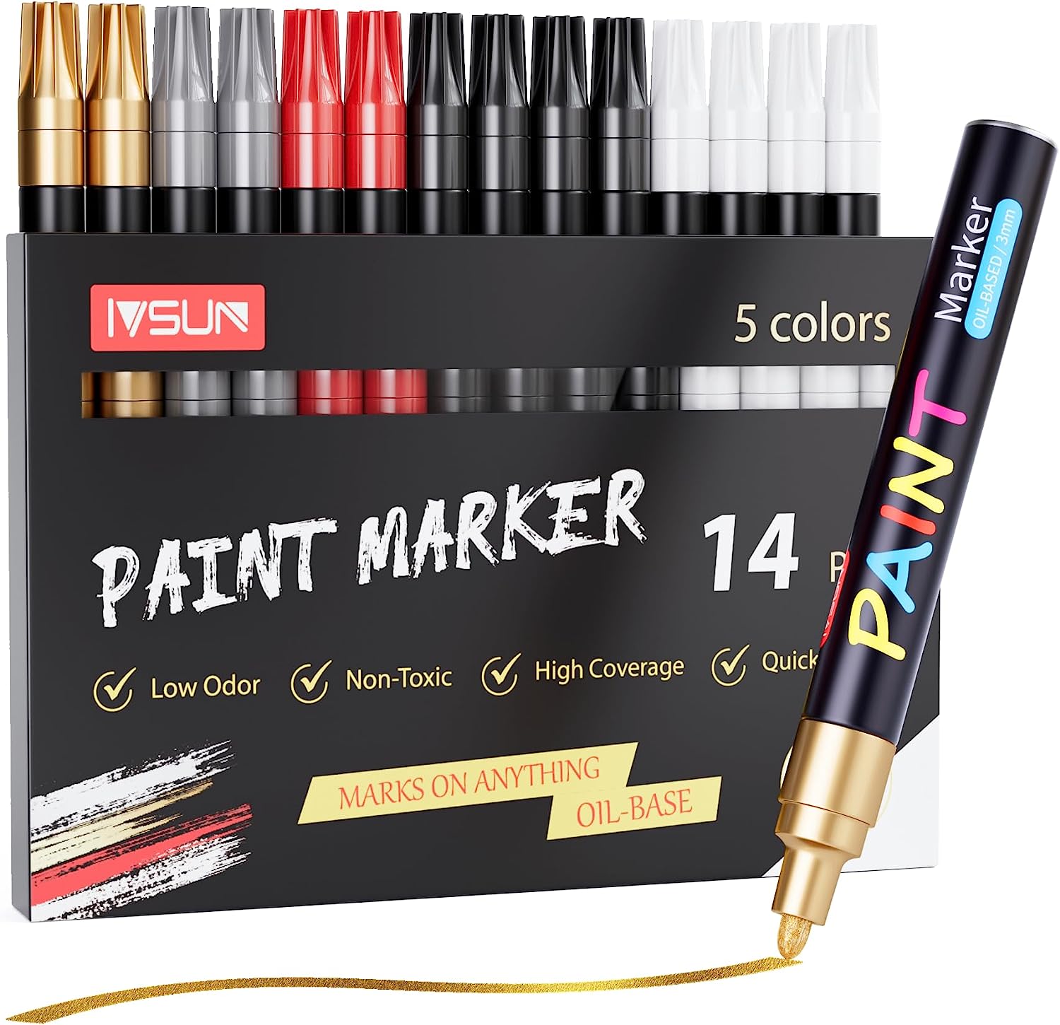 Paint Pens Paint Markers, 14 Pack Permanent Oil Based [...]