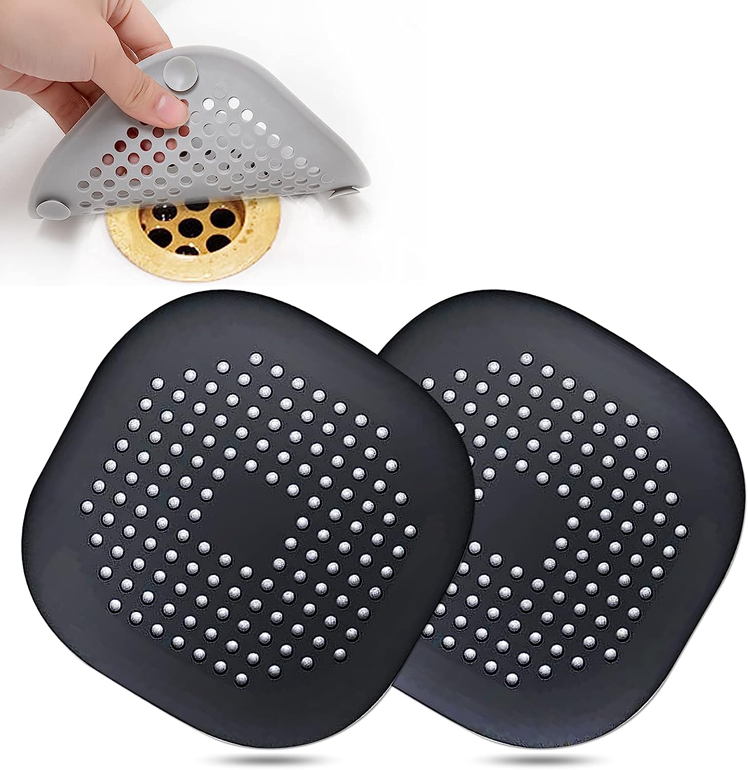 Hair Drain Catcher,Square Drain Cover for Shower [...]