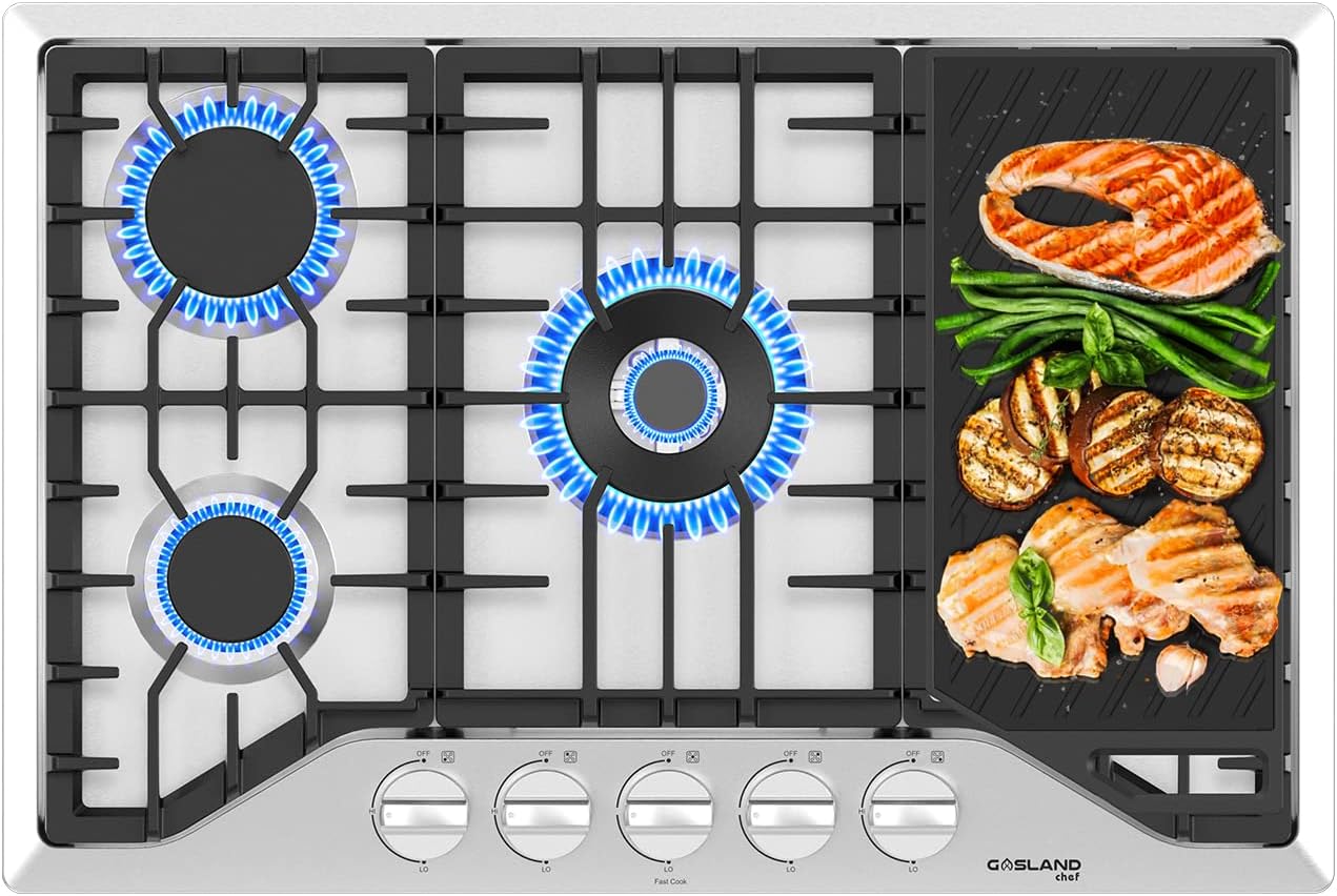30 Inch Gas Cooktop with Griddle, GASLAND Chef PRO [...]