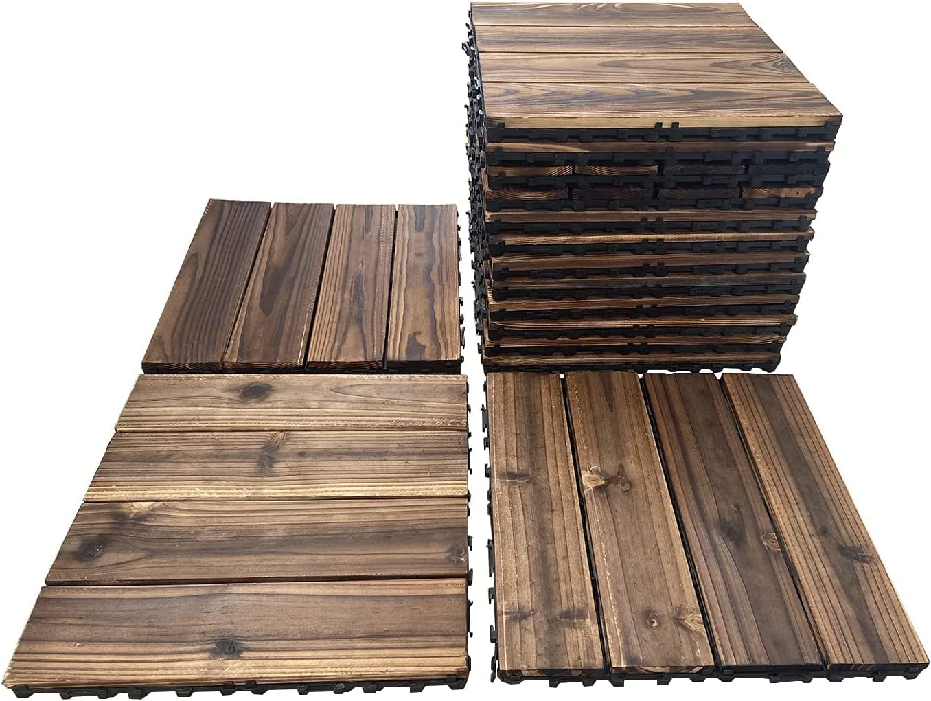 36 Pack Hardwood Interlocking Patio Deck Tiles, Wood [...]