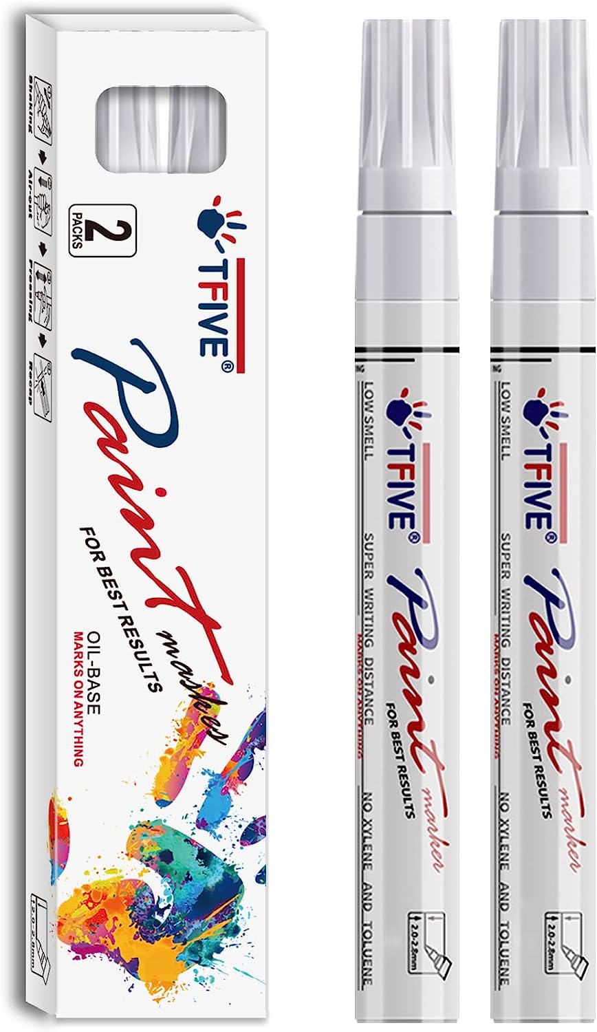 TFIVE White Permanent Paint Marker Pens - 2 Count Oil [...]