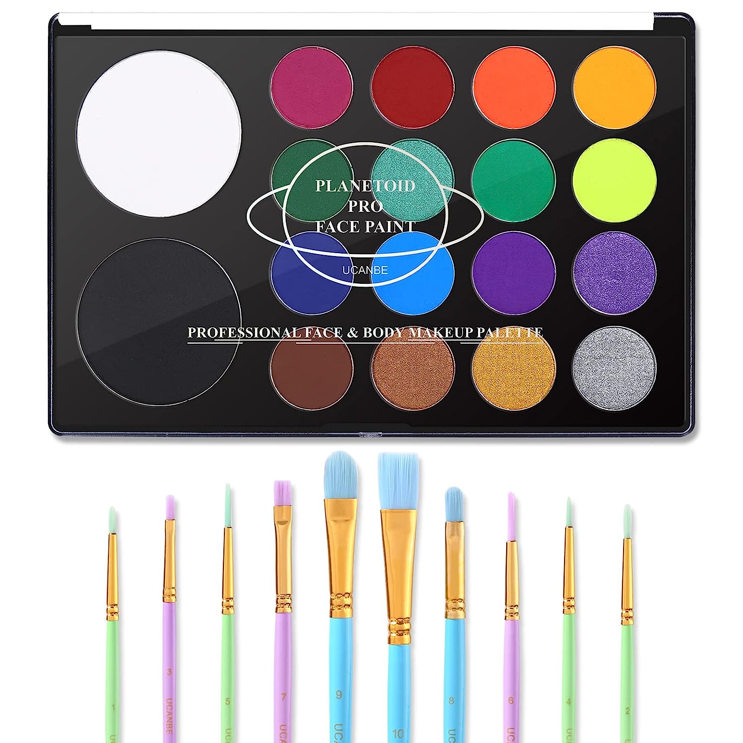 UCANBE Face Paint Kit + 10pcs Paint Brush Water [...]