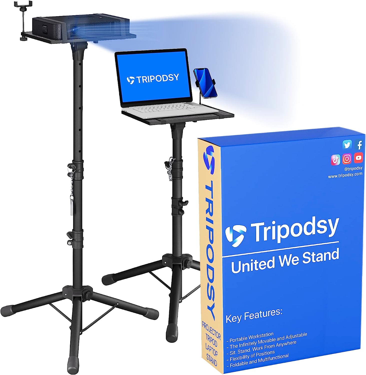 TRIPODSY Projector Tripod Stand with Adjustable [...]