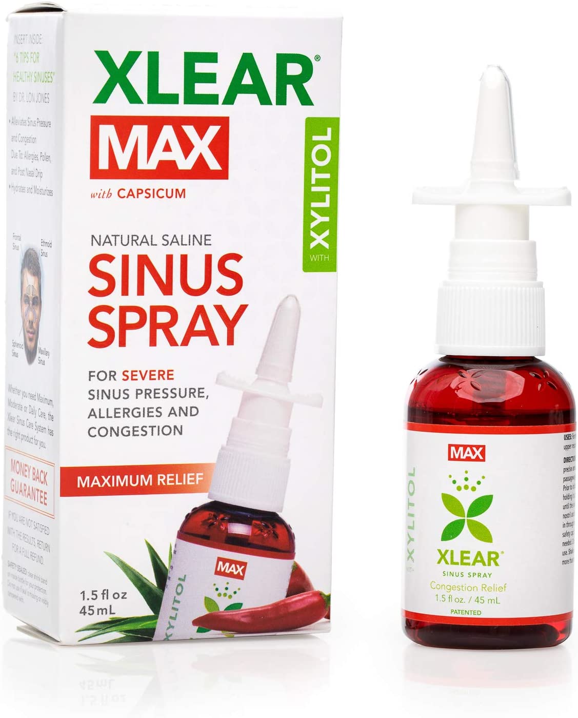 Xlear MAX Saline Nasal Spray, Natural Formula with [...]