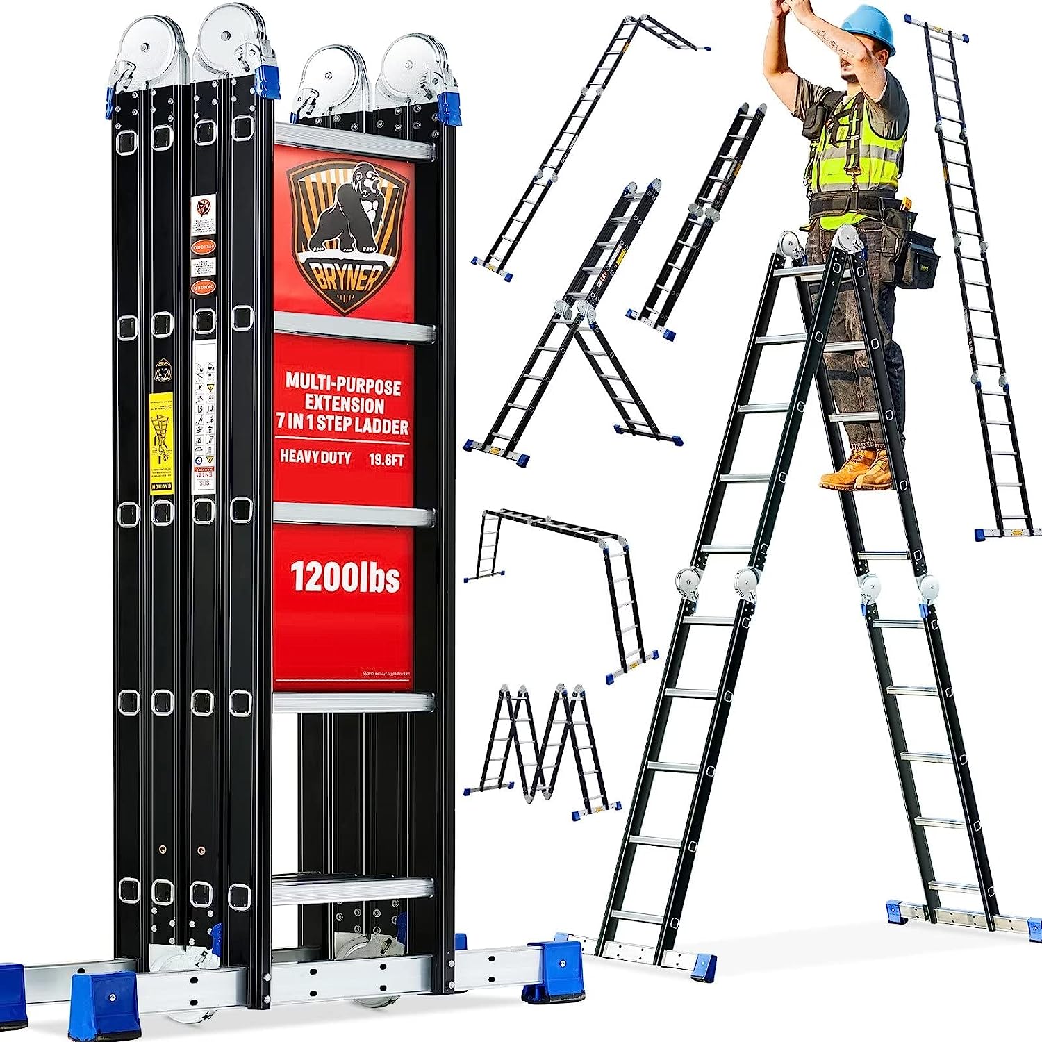 Step Ladder, Bryner Folding Ladder 19.6ft Multi- [...]