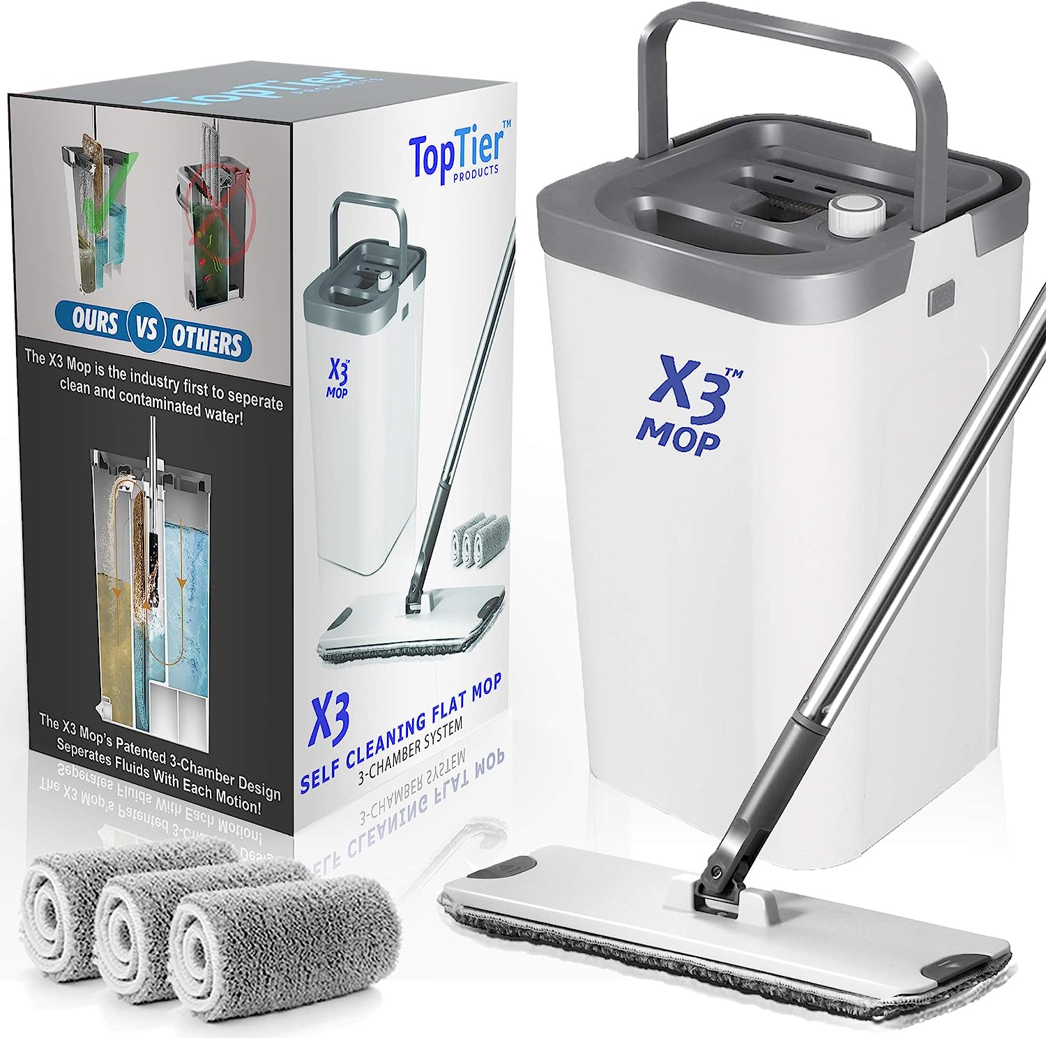 X3 Mop, Separates Dirty and Clean Water, 3-Chamber [...]