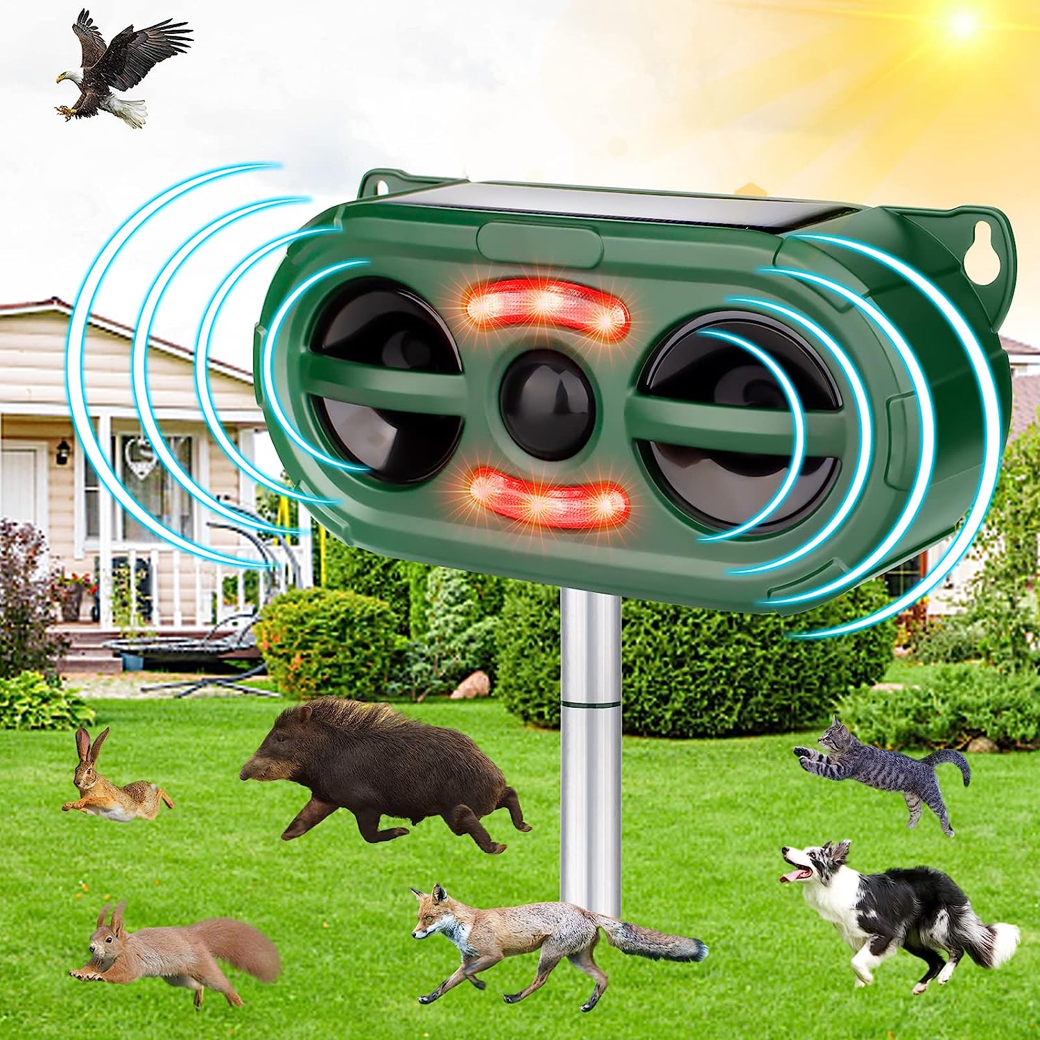 Ultrasonic Animal Repeller Outdoor, Solar Power Animal [...]