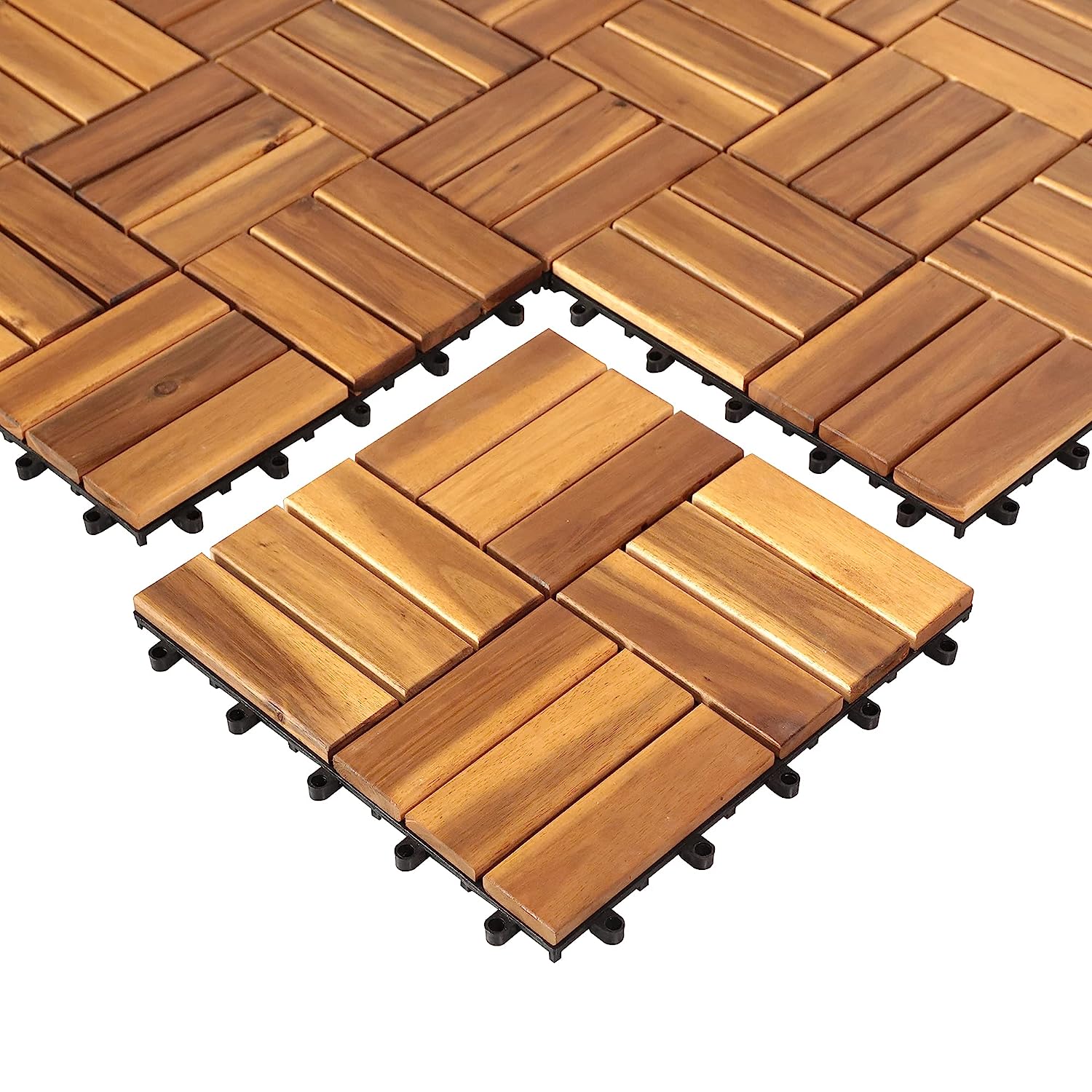Deck Tiles Interlocking 10 Pack Solid Wood Outdoor [...]
