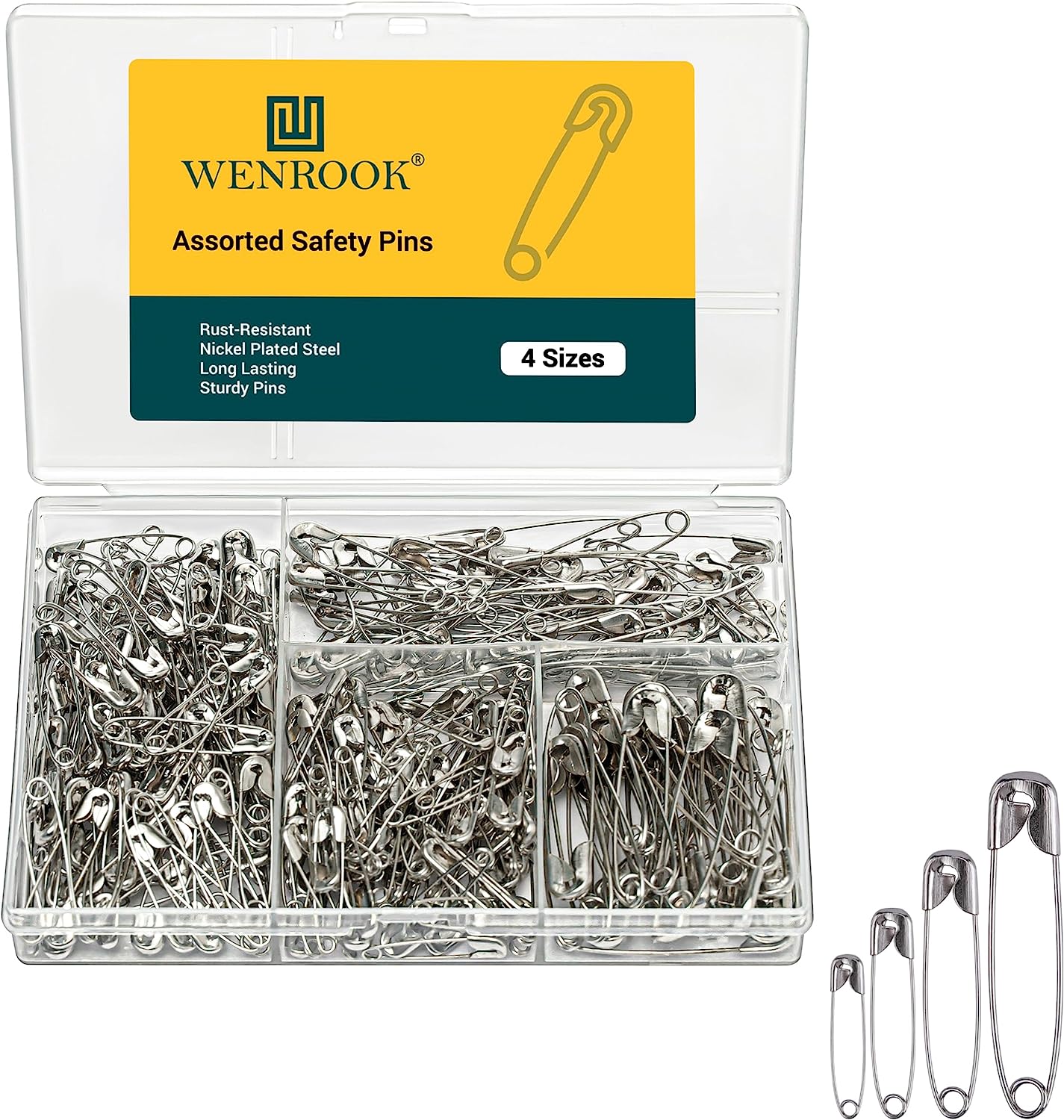 Wenrook Safety Pins Assorted 4 Different Sizes - 300 [...]