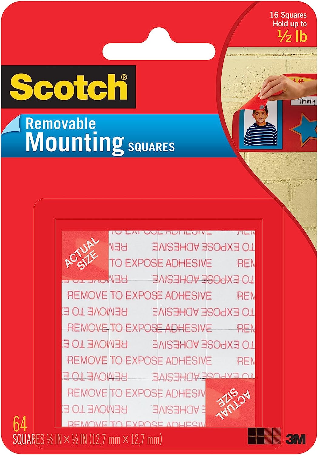 Scotch 108-SML Mounting Squares, 1/2-Inch X 1/2-Inch, [...]