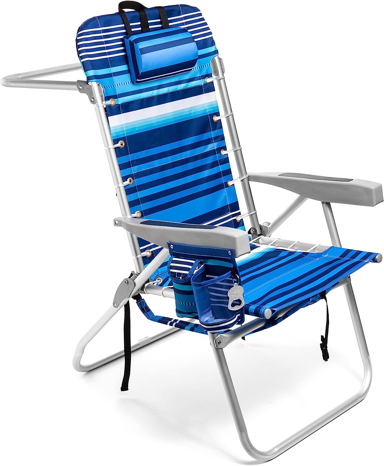 Homevative Folding Tall Backpack Beach Chair with 5 [...]