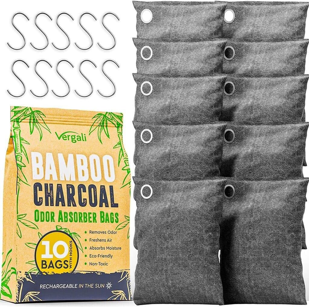 Bamboo Charcoal Bags Odor Absorber 10x100g w Hooks. [...]
