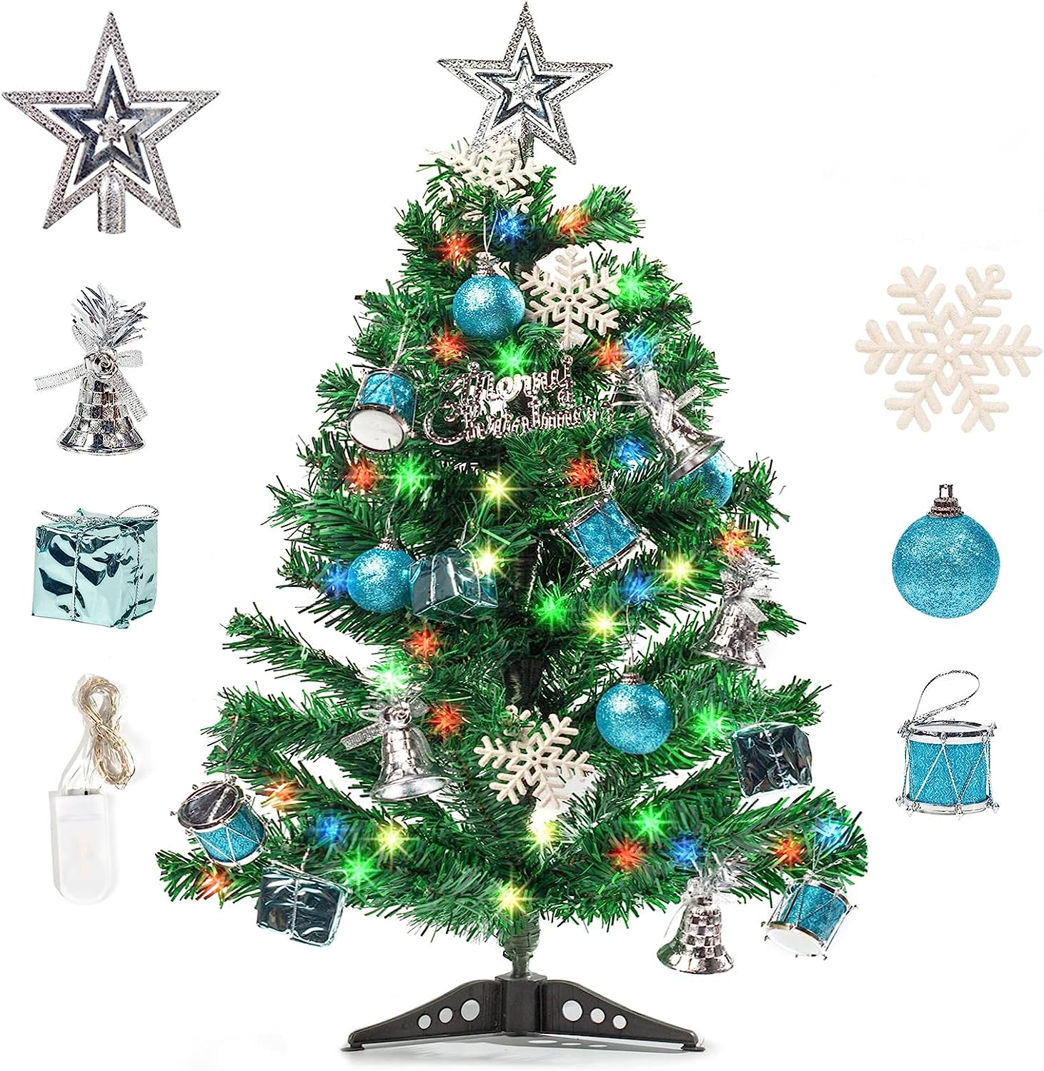 DomeStar 24 Inch Tabletop Mini Christmas Tree, 21PCS [...]