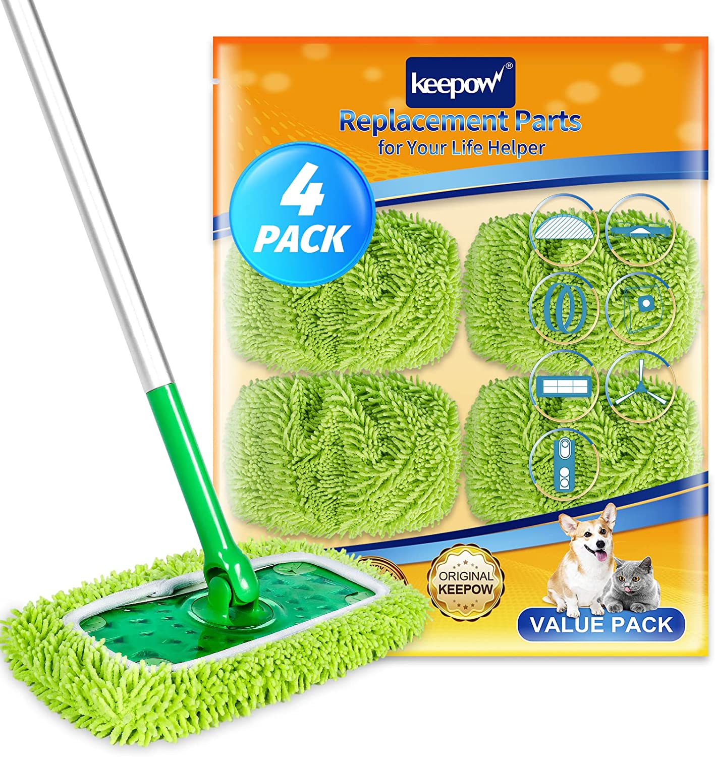 KEEPOW Reusable Microfiber Mop Pads Compatible with [...]