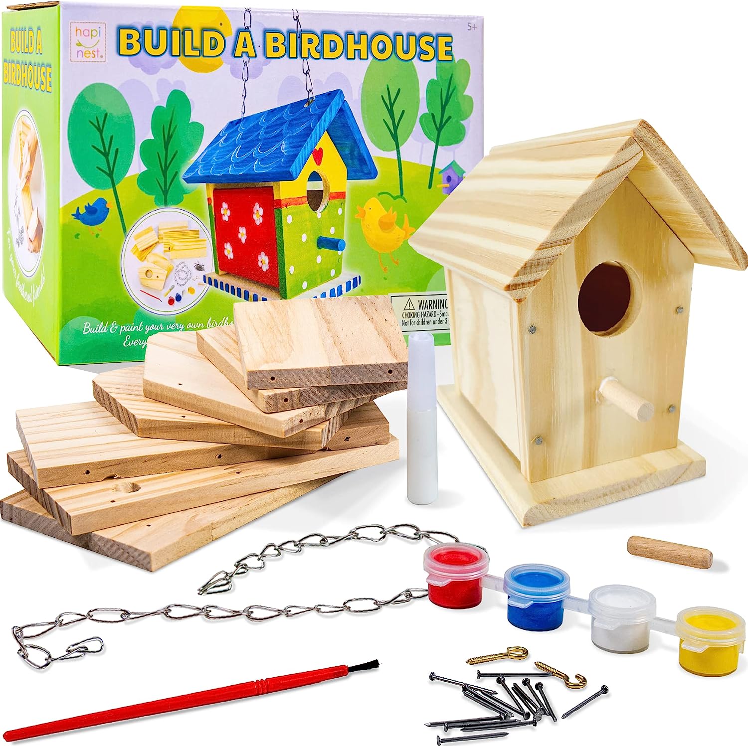 Hapinest Build and Paint a Wooden Birdhouse Kit for [...]