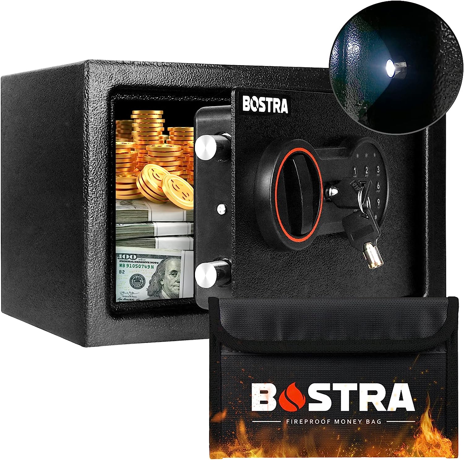 Bostra Fireproof Safe Box with Sensor Light & [...]